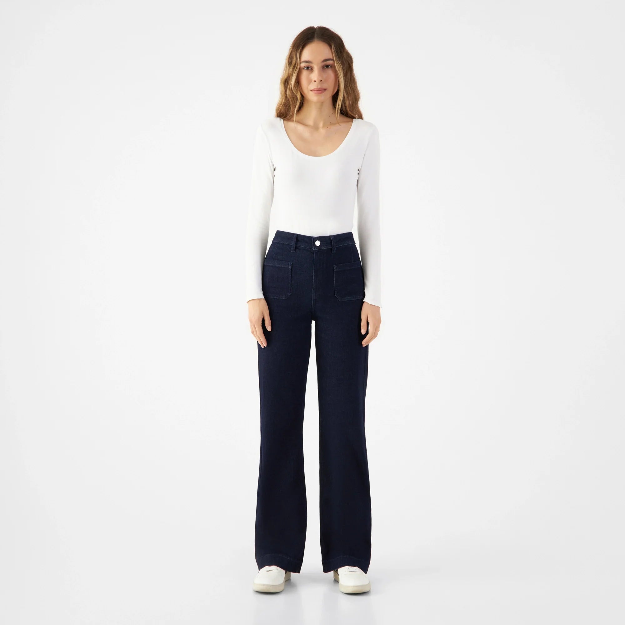 Blaue High Waist Jeans DEW Sailor aus Bio-Baumwolle von Dawn Denim