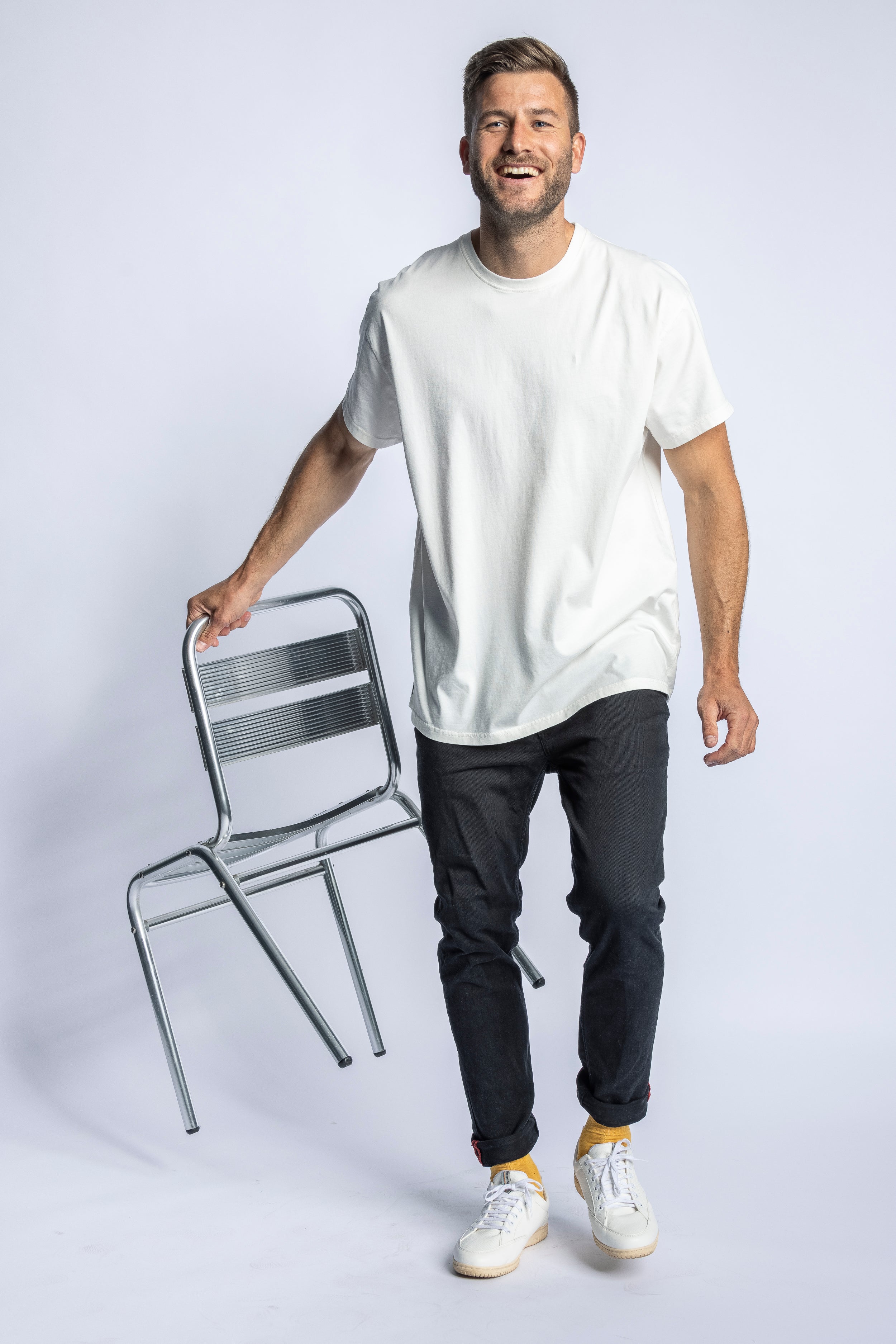 T-shirt oversize blanc en laine recyclée de DIRTS