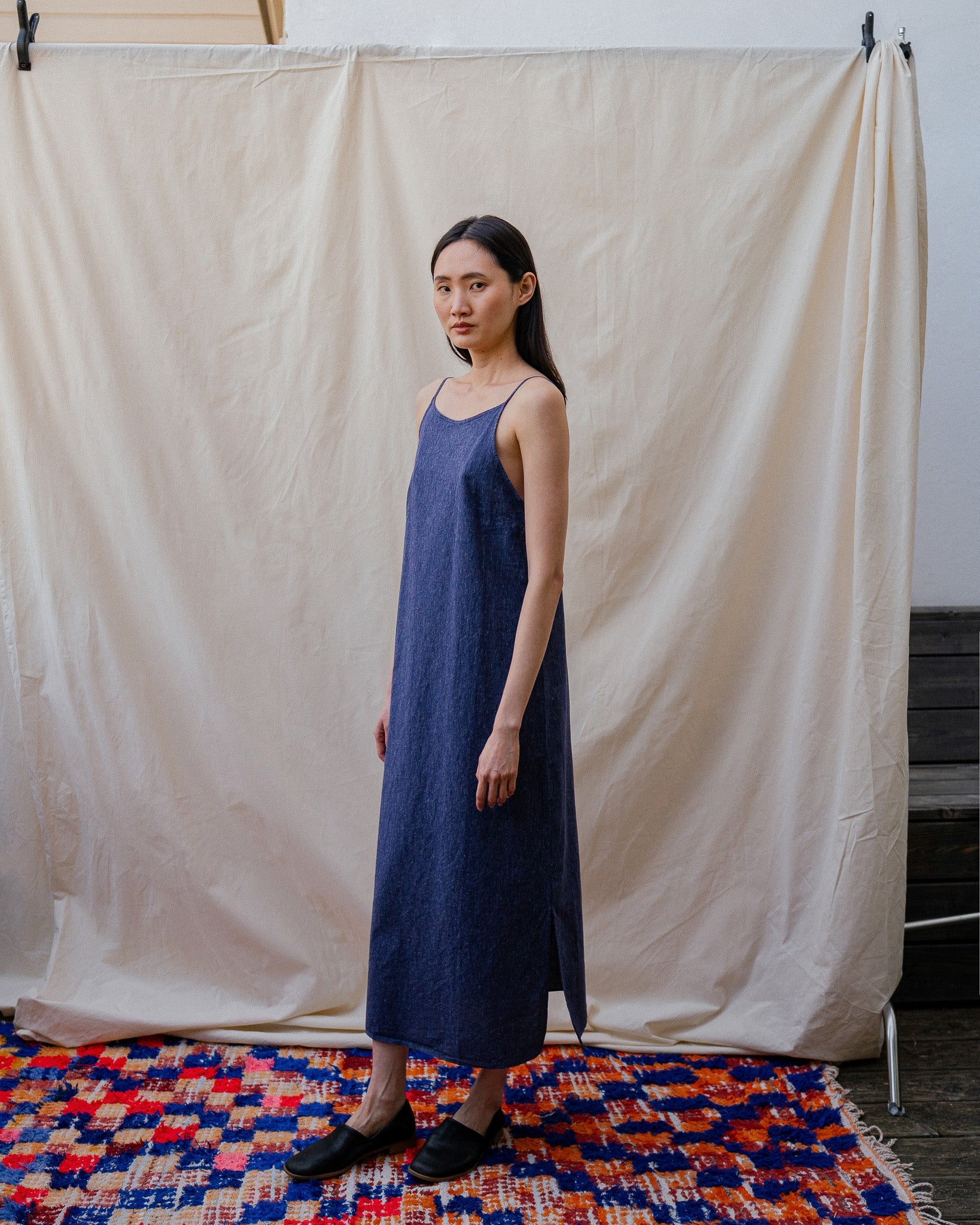 Blue organic cotton dress by Rotholz