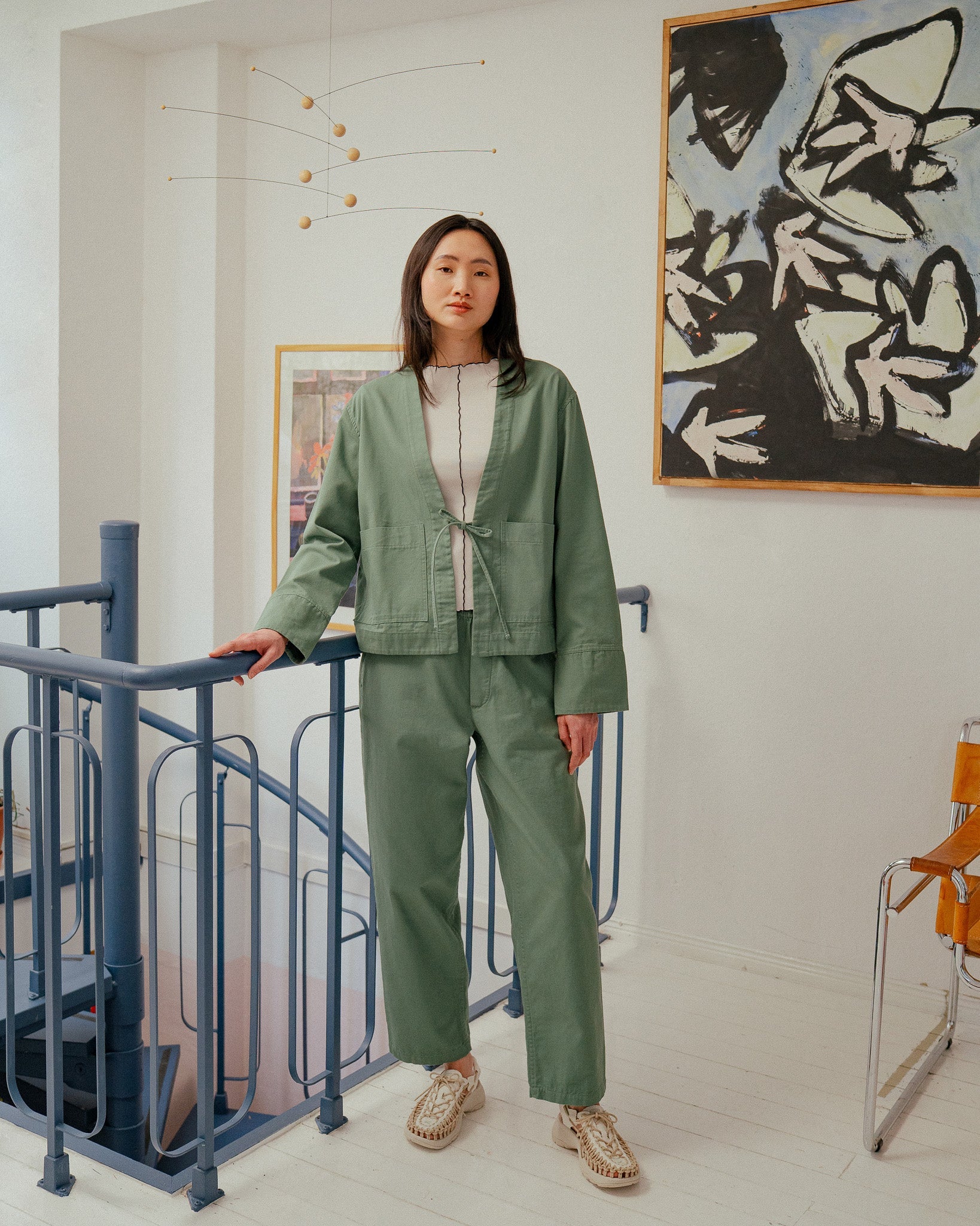 Green Kimono Organic Cotton Jacket by Rotholz