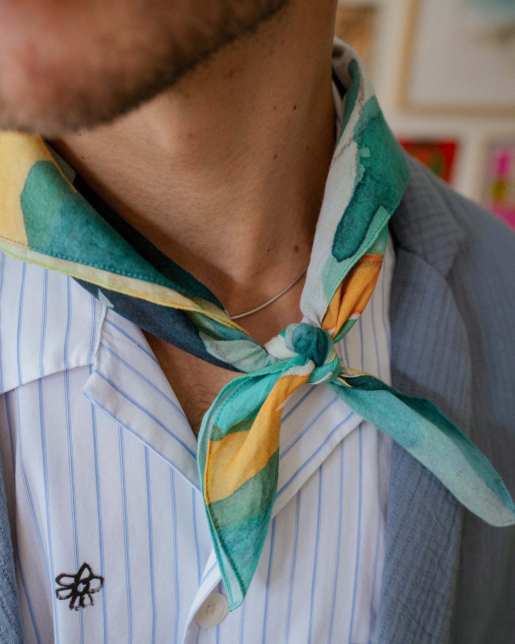 Bandana vert en coton biologique Rotholz