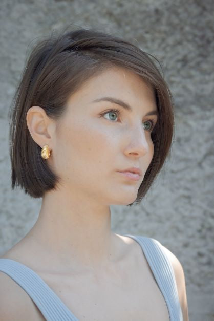 Small Hoops SAVOY in gold by V Design Lab