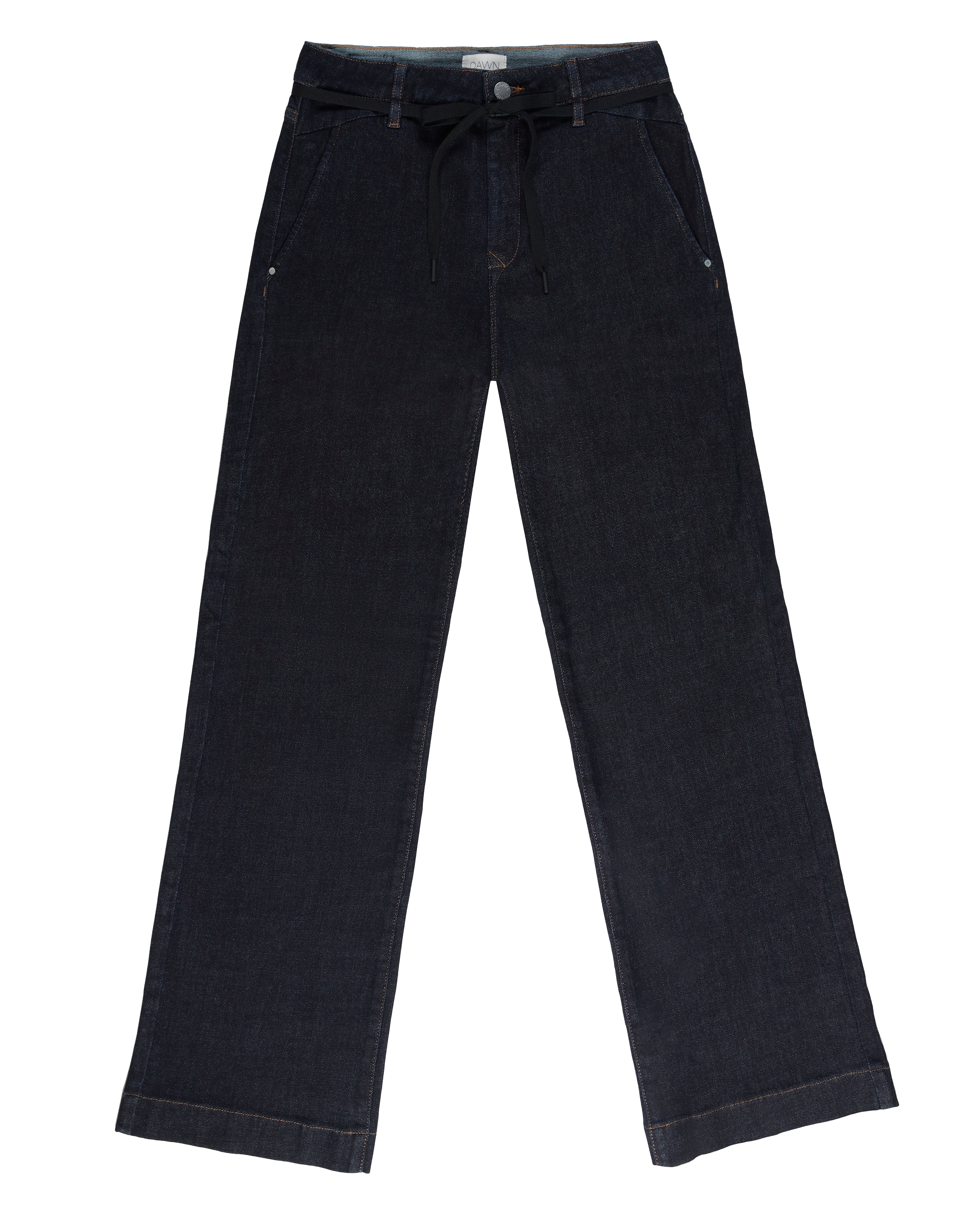Dunkelblaue Jeans DEW Flared French Pocket aus Bio-Baumwolle von Dawn Denim