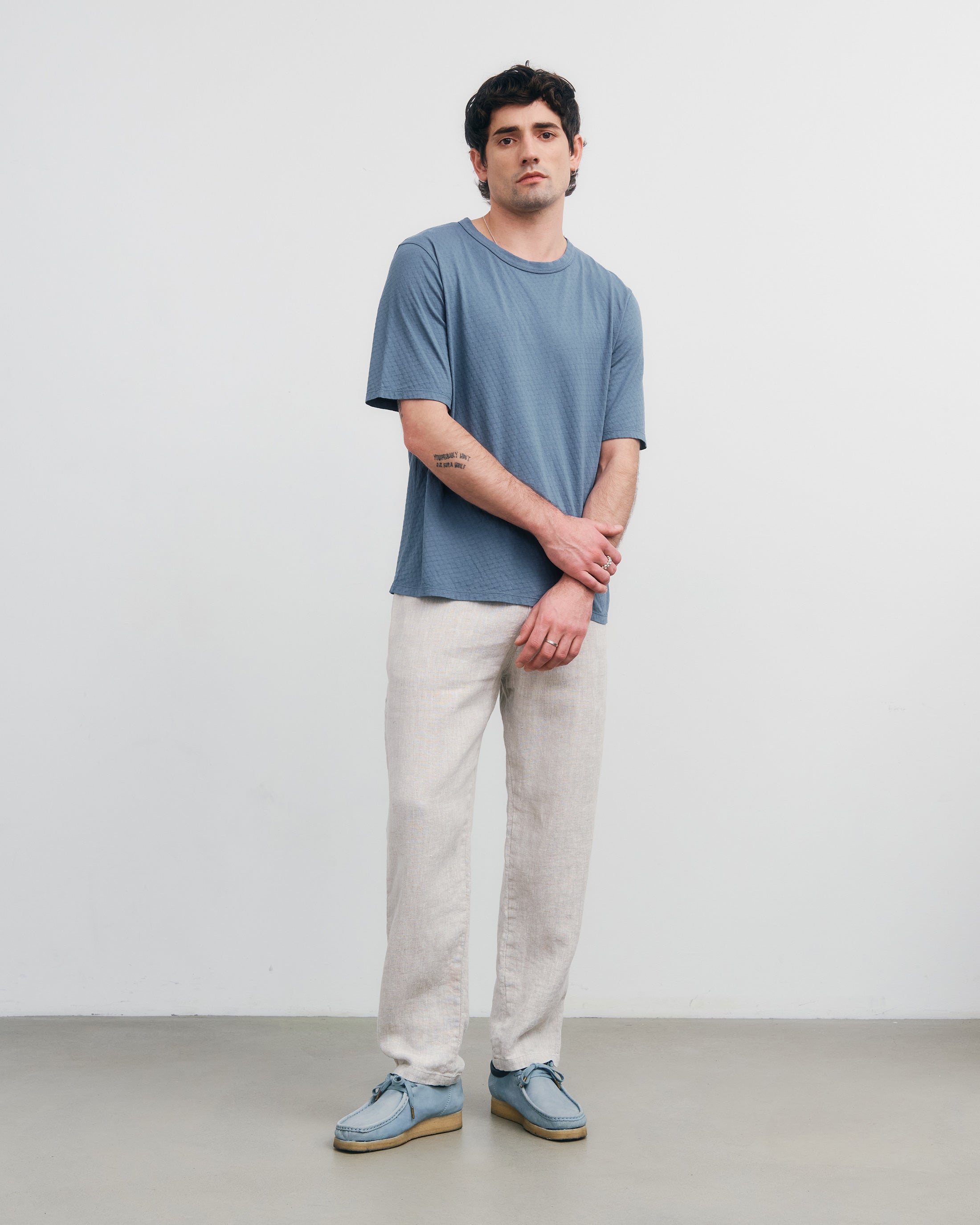 T-shirt bleu en coton biologique de Rotholz