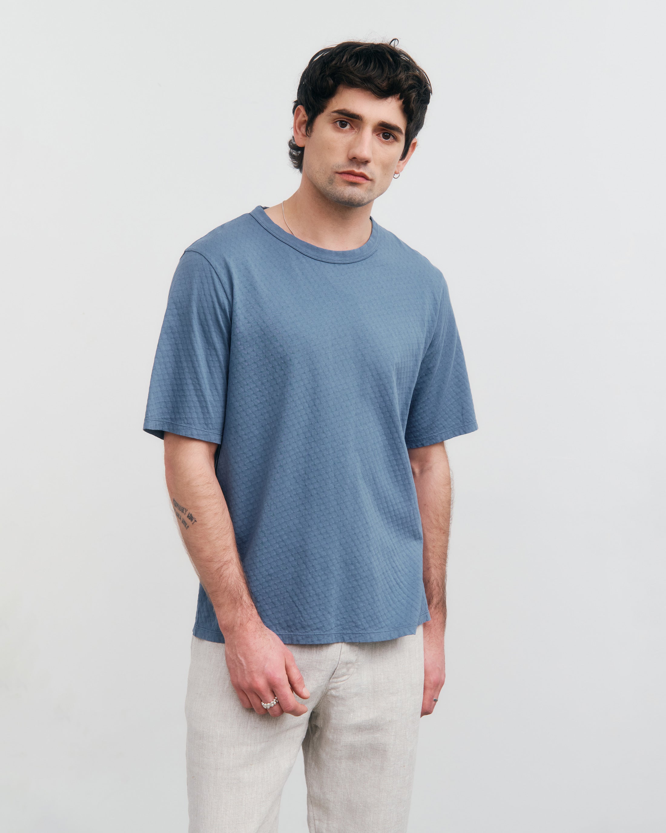 T-shirt bleu en coton biologique de Rotholz