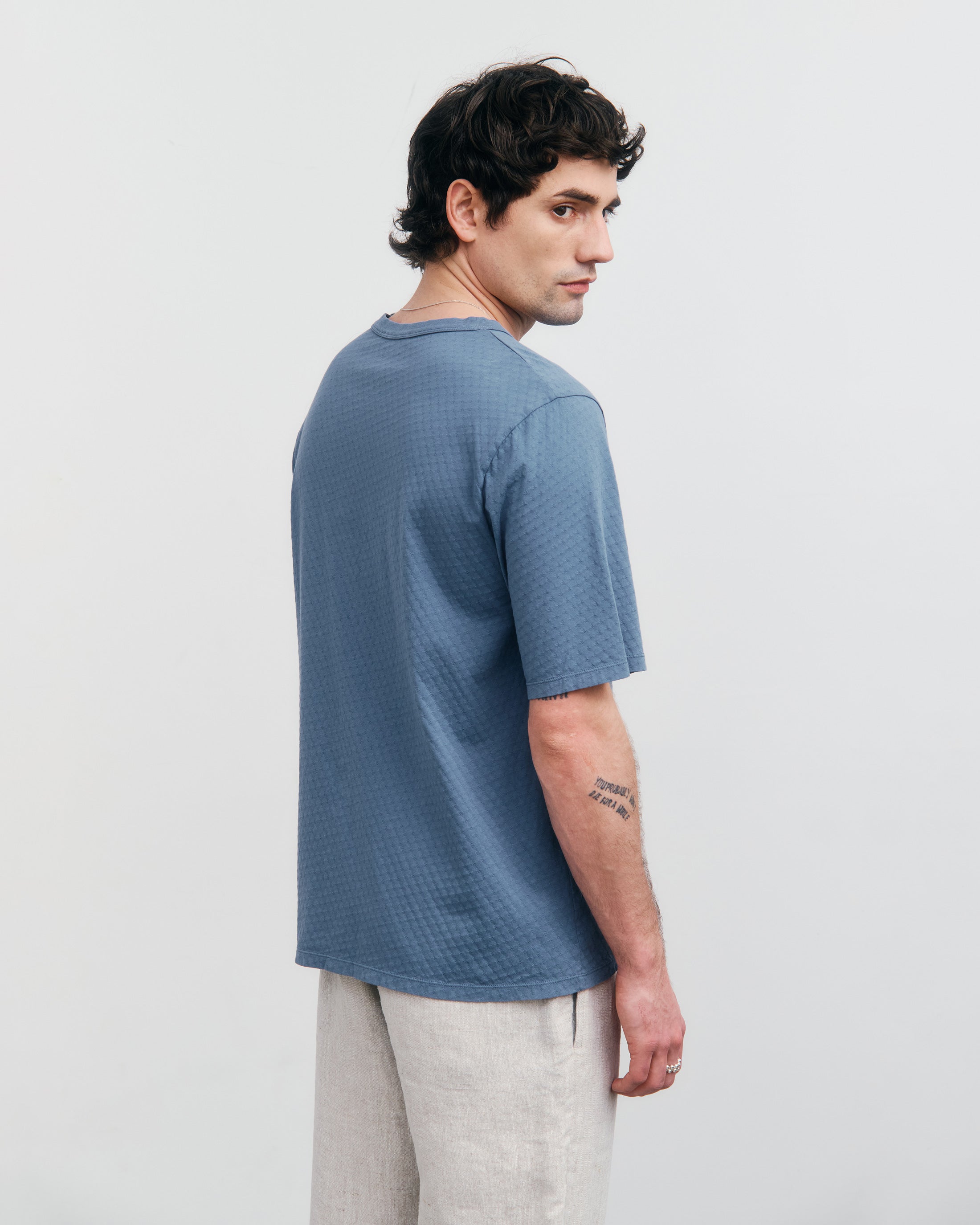 T-shirt bleu en coton biologique de Rotholz