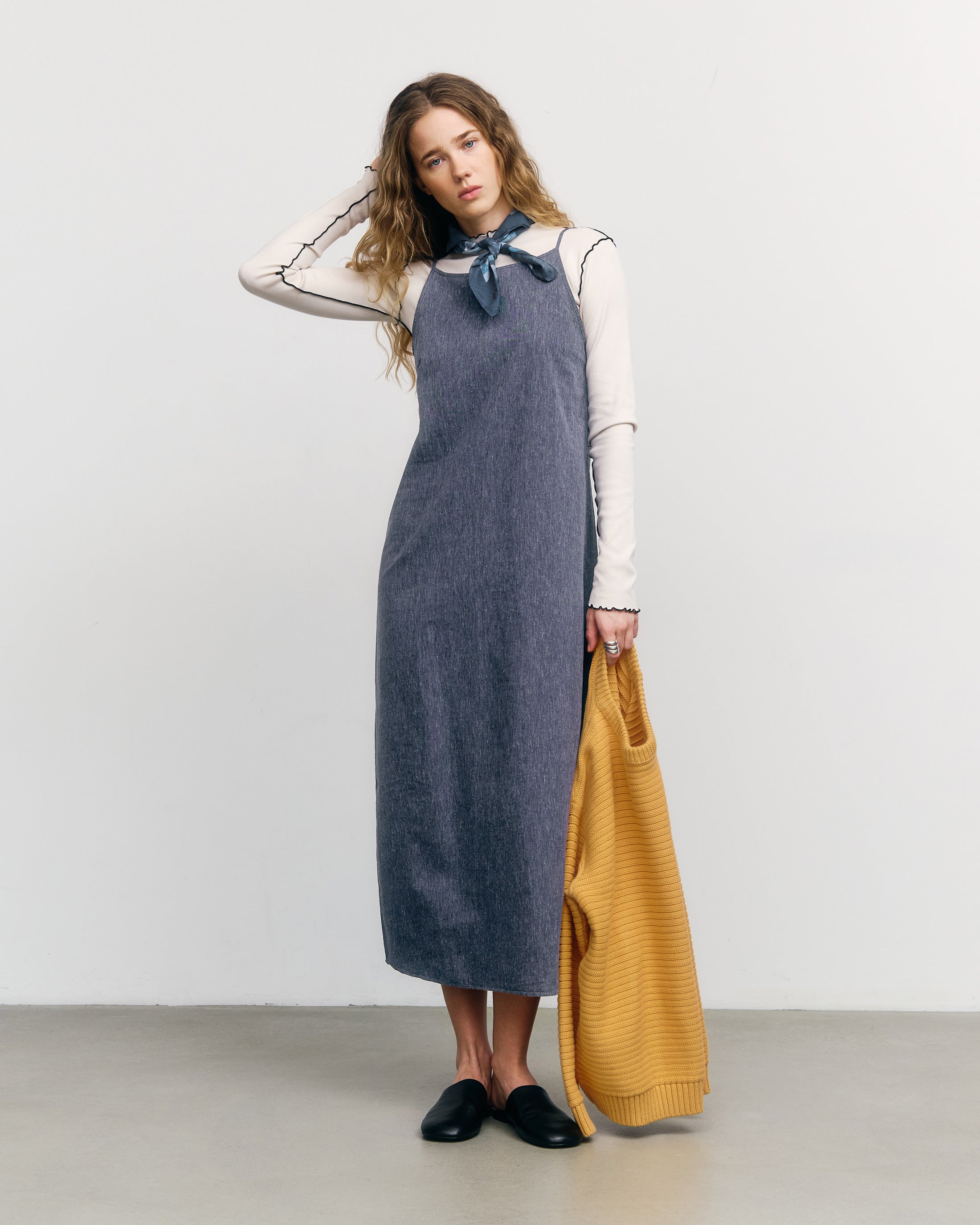 Blue organic cotton dress by Rotholz