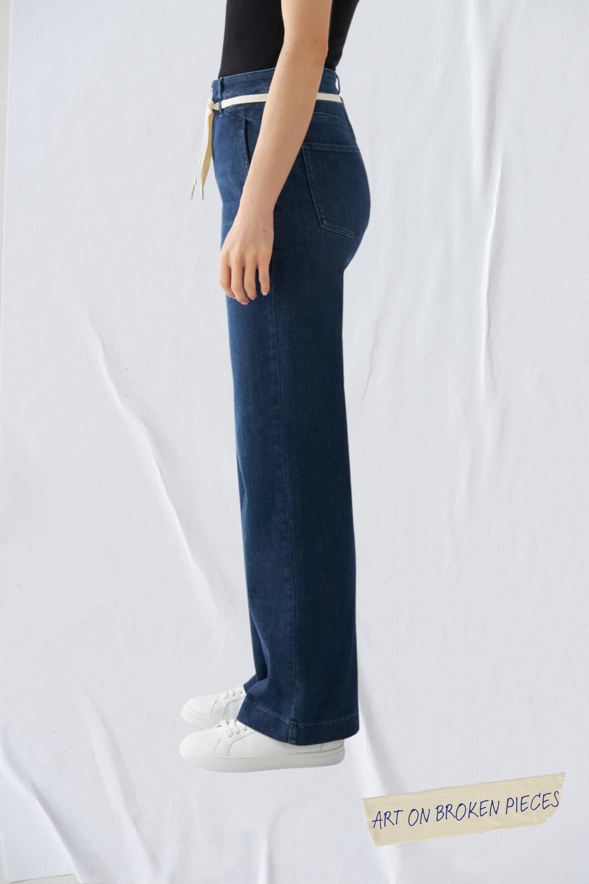 Dark blue DEW Flared jeans made from organic cotton by Dawn Denim