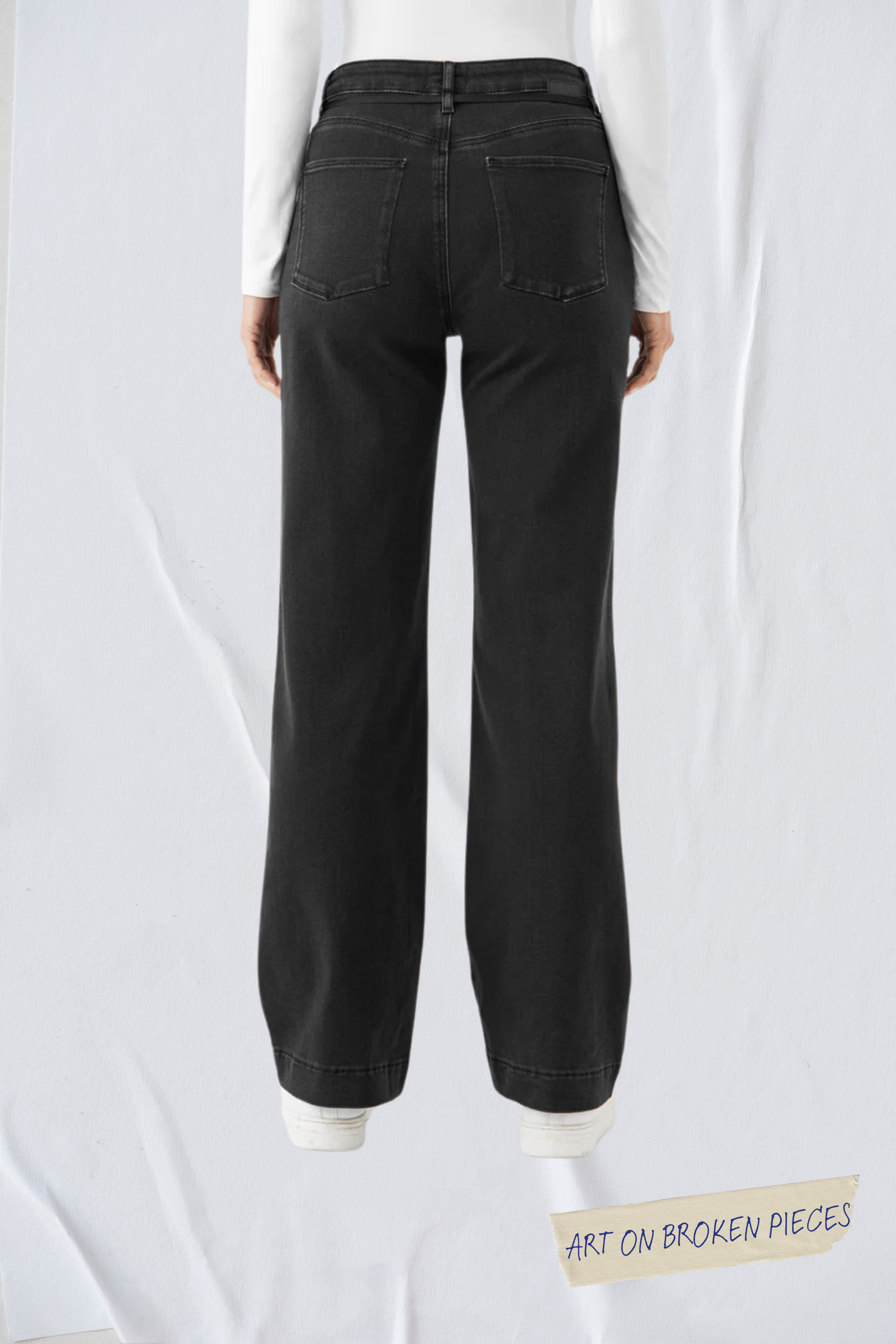 Schwarze Jeans DEW Flared aus Bio-Baumwolle von Dawn Denim