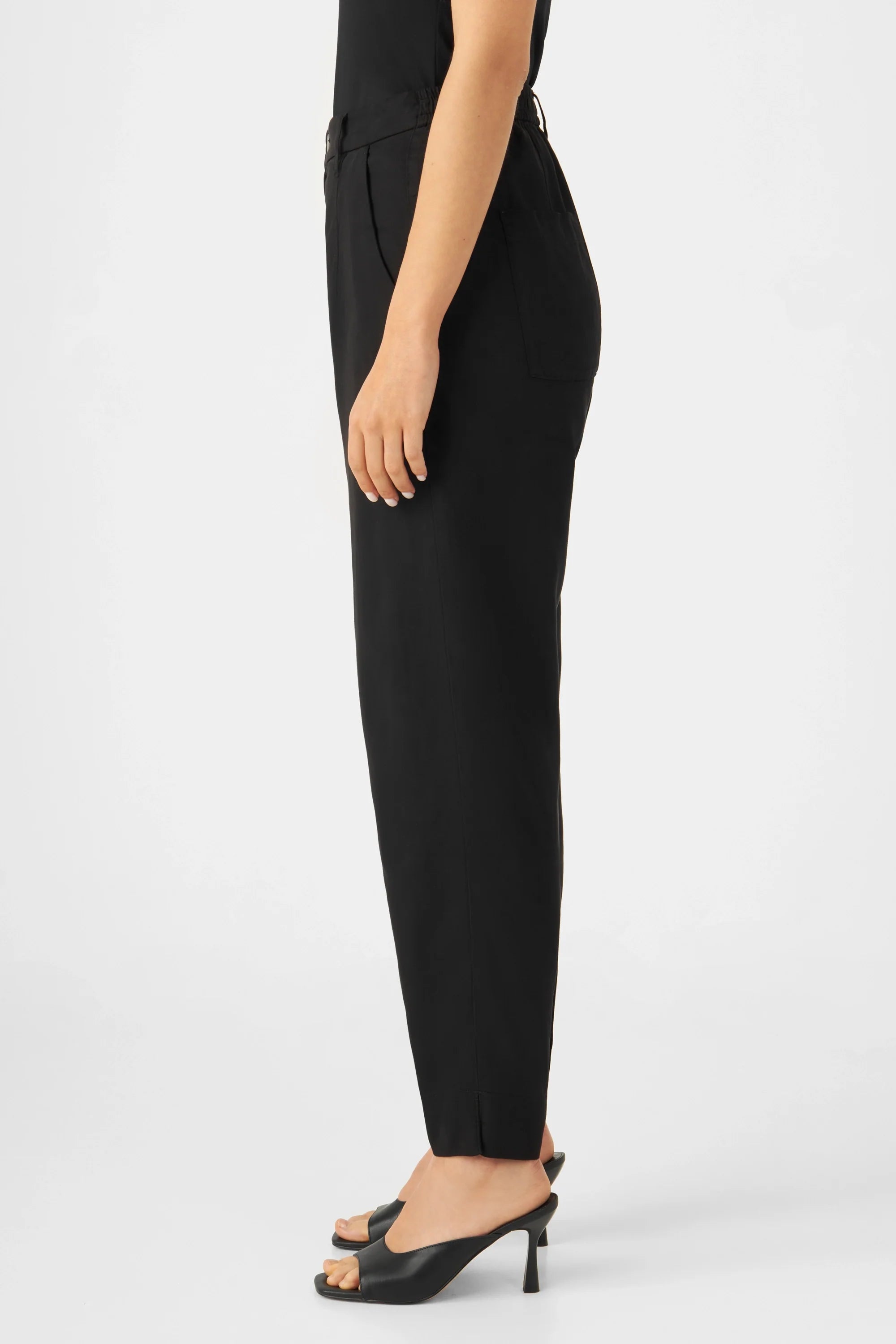 Black SUNSHINE trousers made from 100% Tencel by Dawn Denim