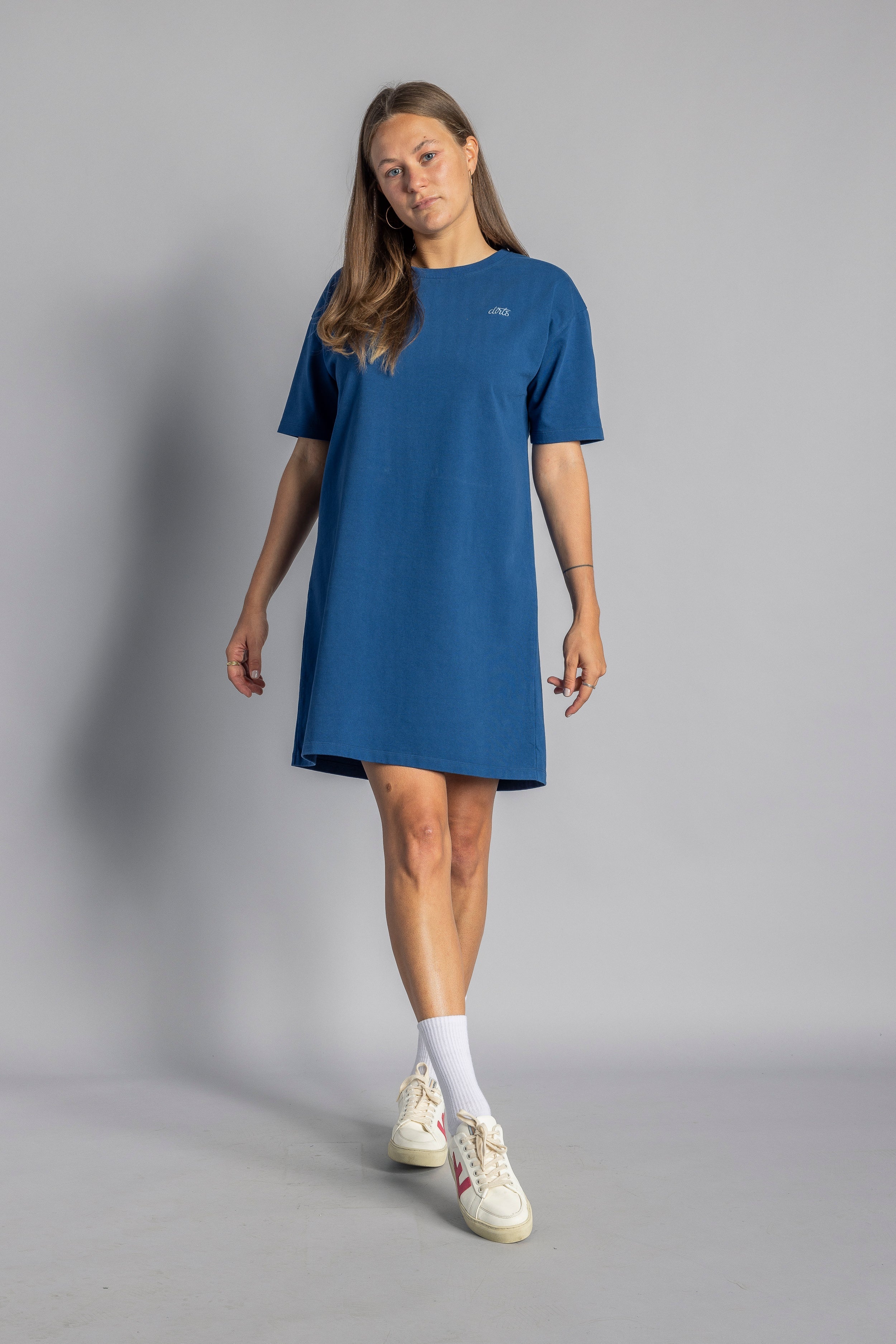 T-shirt dress ladies, Atlantic blue made of organic cotton by DIRTS