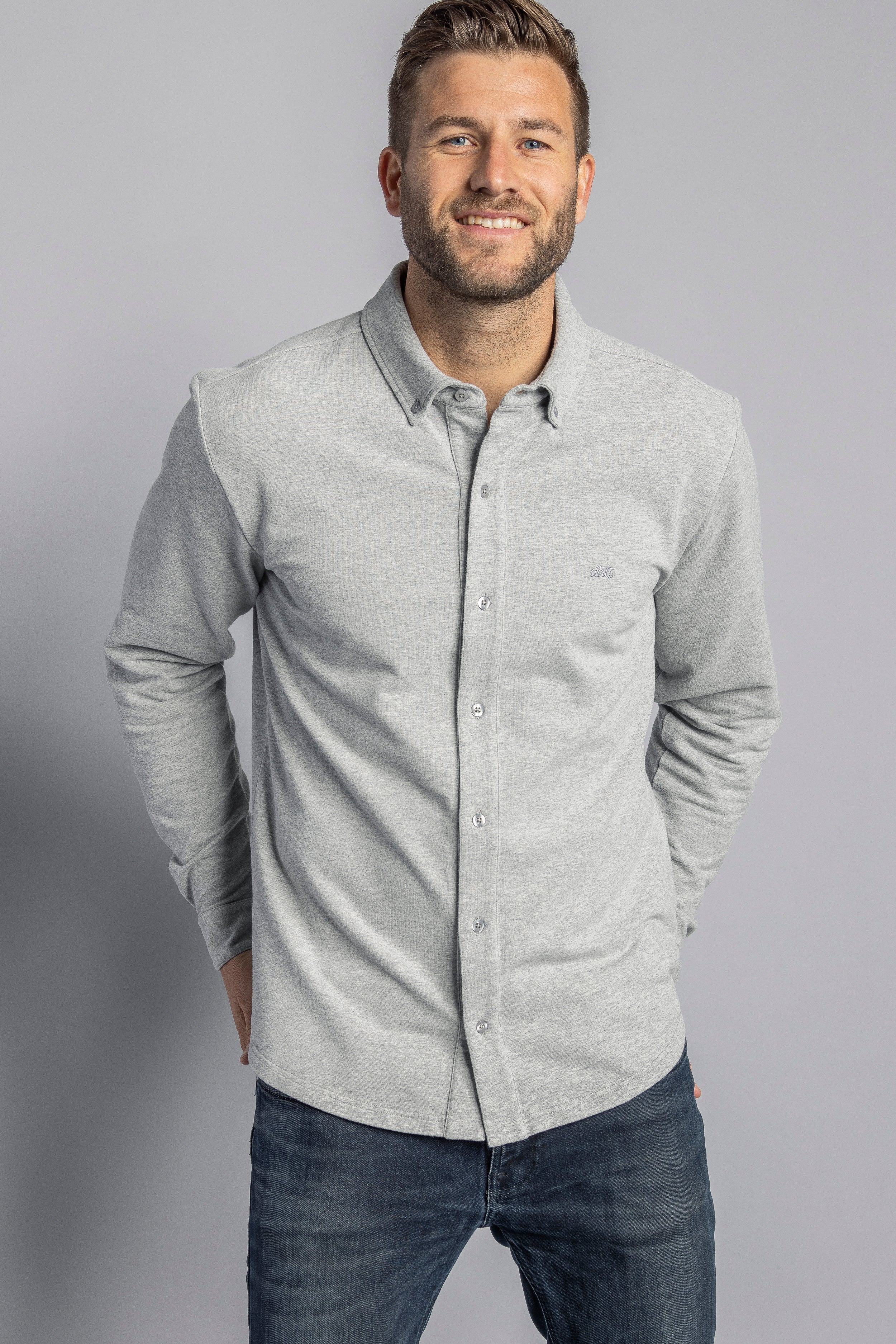 Gray, long-sleeved shirt Organic Jersey made from organic cotton by DIRTS