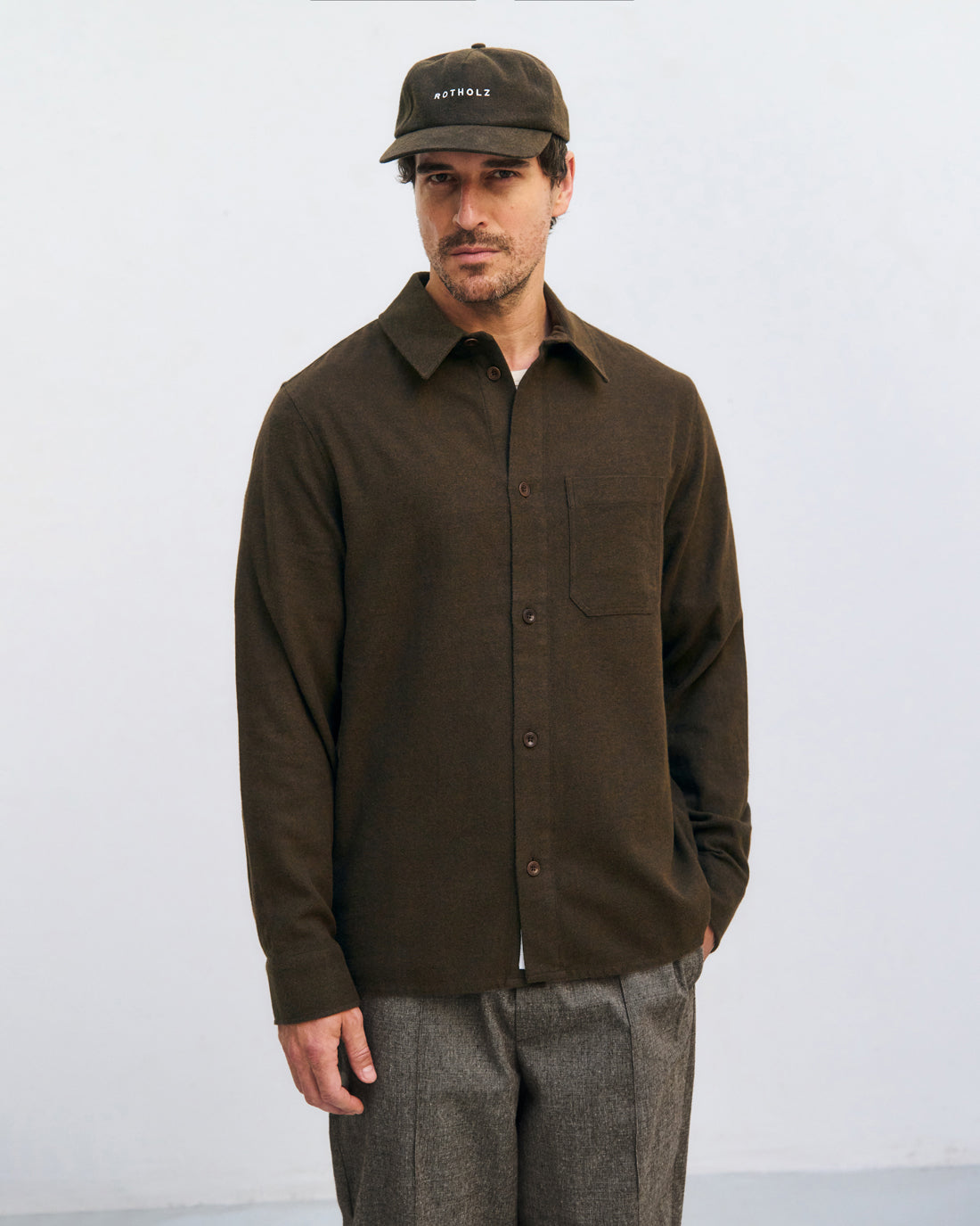 Braunes Flanellhemd aus 100% Bio-Baumwolle von Rotholz