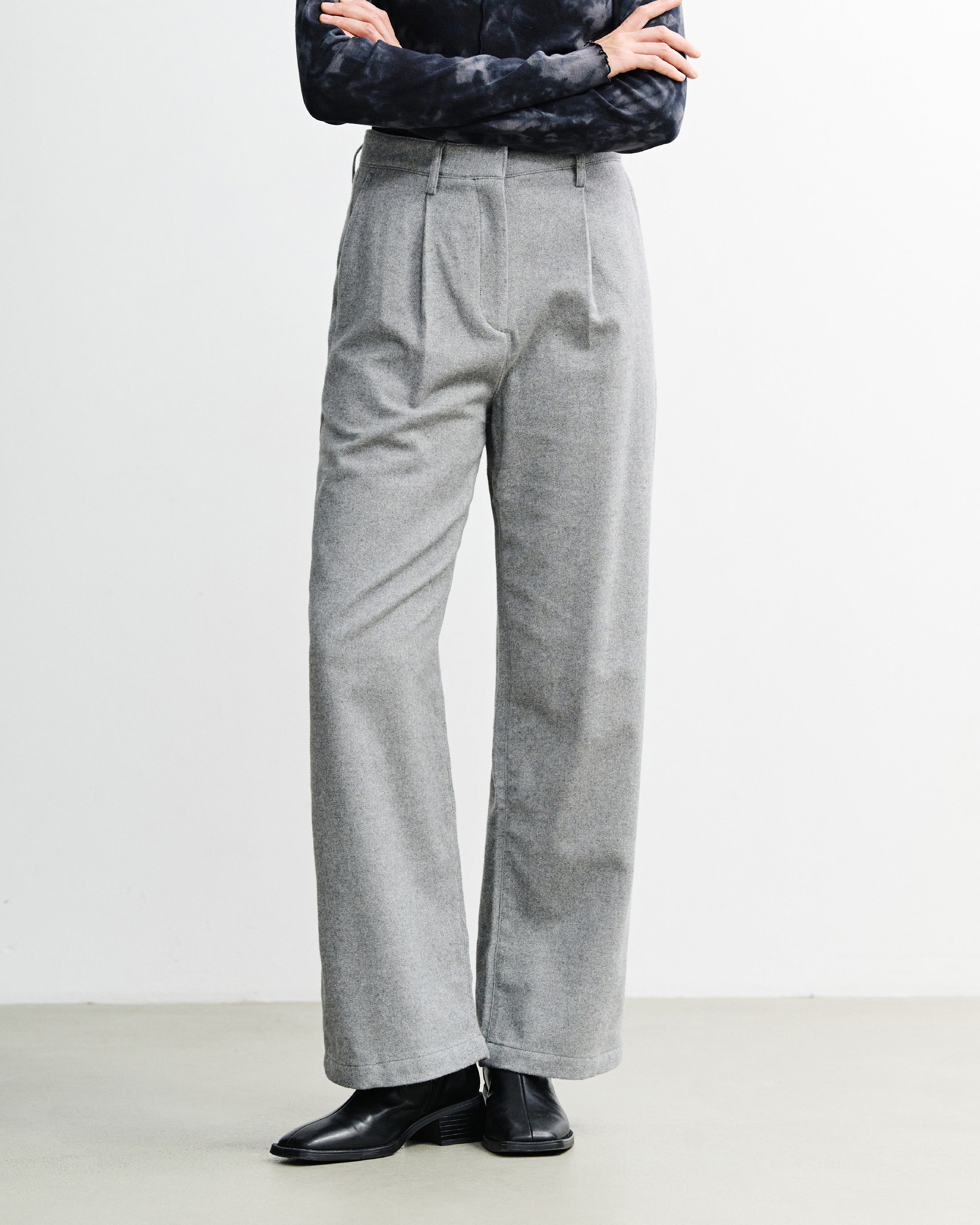 Graue Flanellhose High Waist aus 100% Bio-Baumwolle von Rotholz