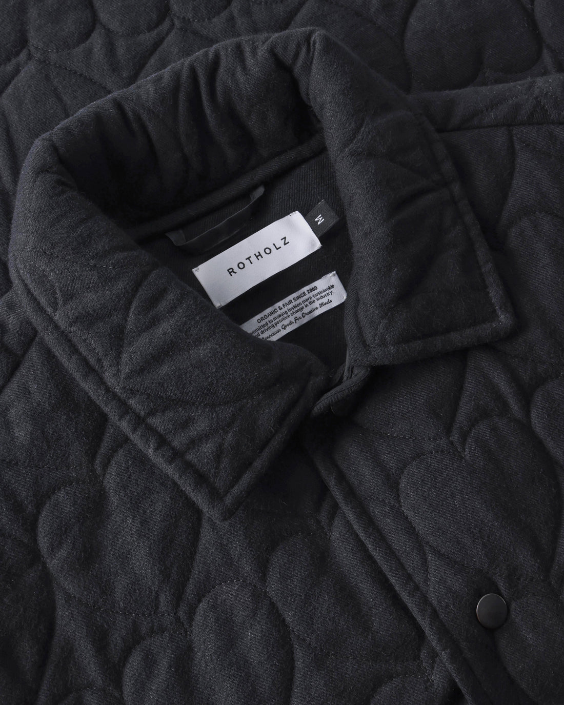 Herren Flanell Steppjacke aus Bio Baumwolle in Schwarz von Rotholz