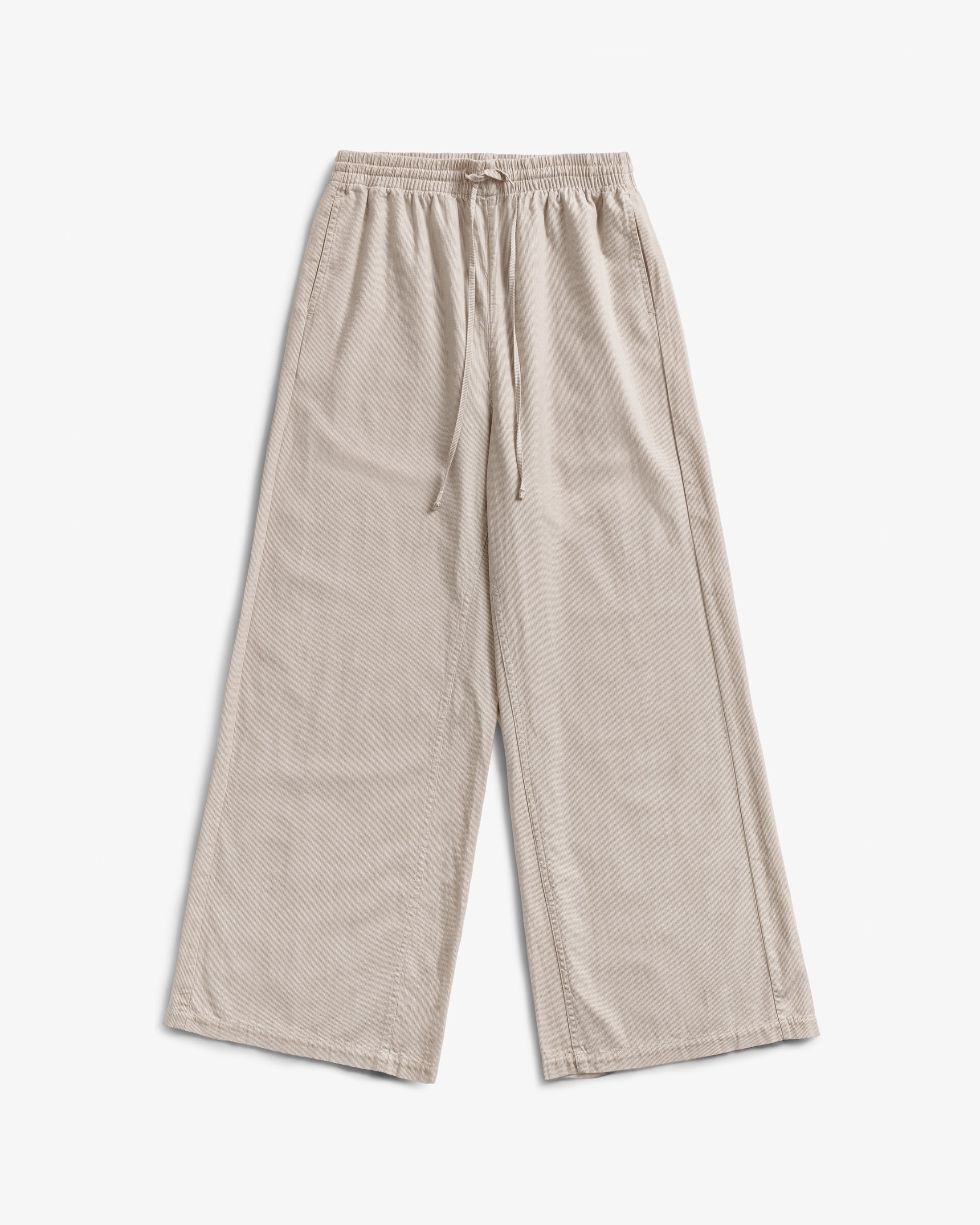 Beige gestreifte Schlaghose aus Bio-Baumwolle von Rotholz