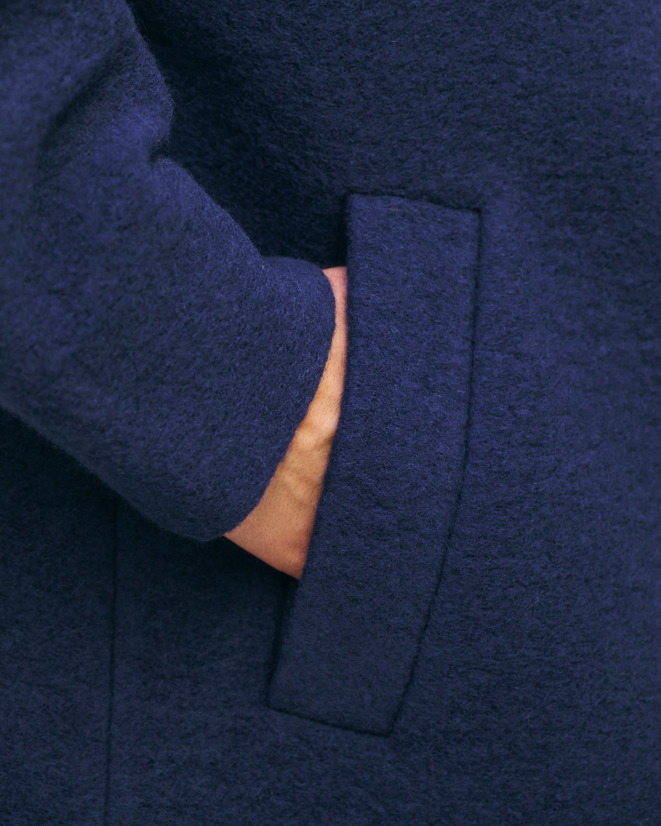 Royal blue organic wool coat from Rotholz