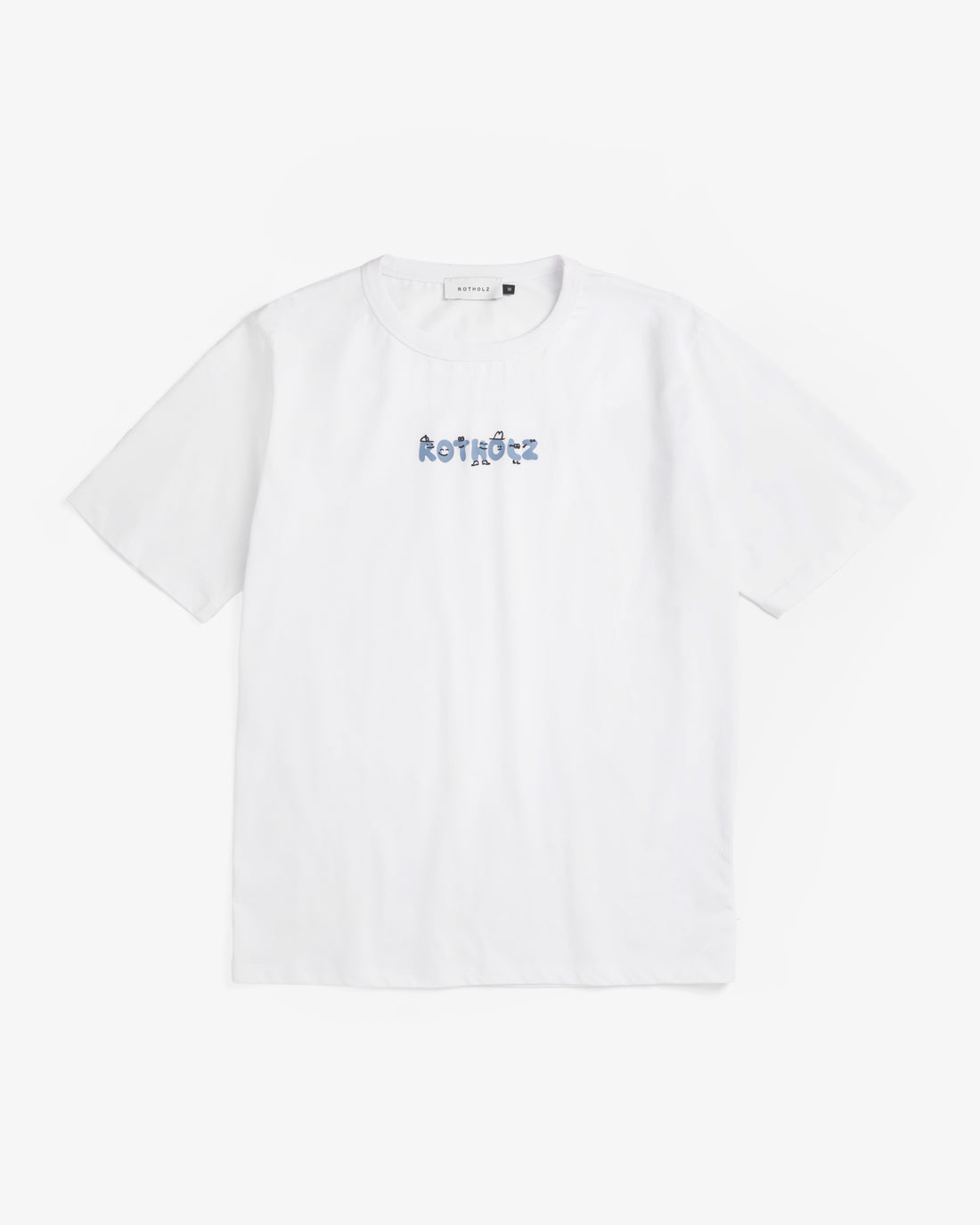 White logo print T-shirt made from 100% organic cotton by Rotholz