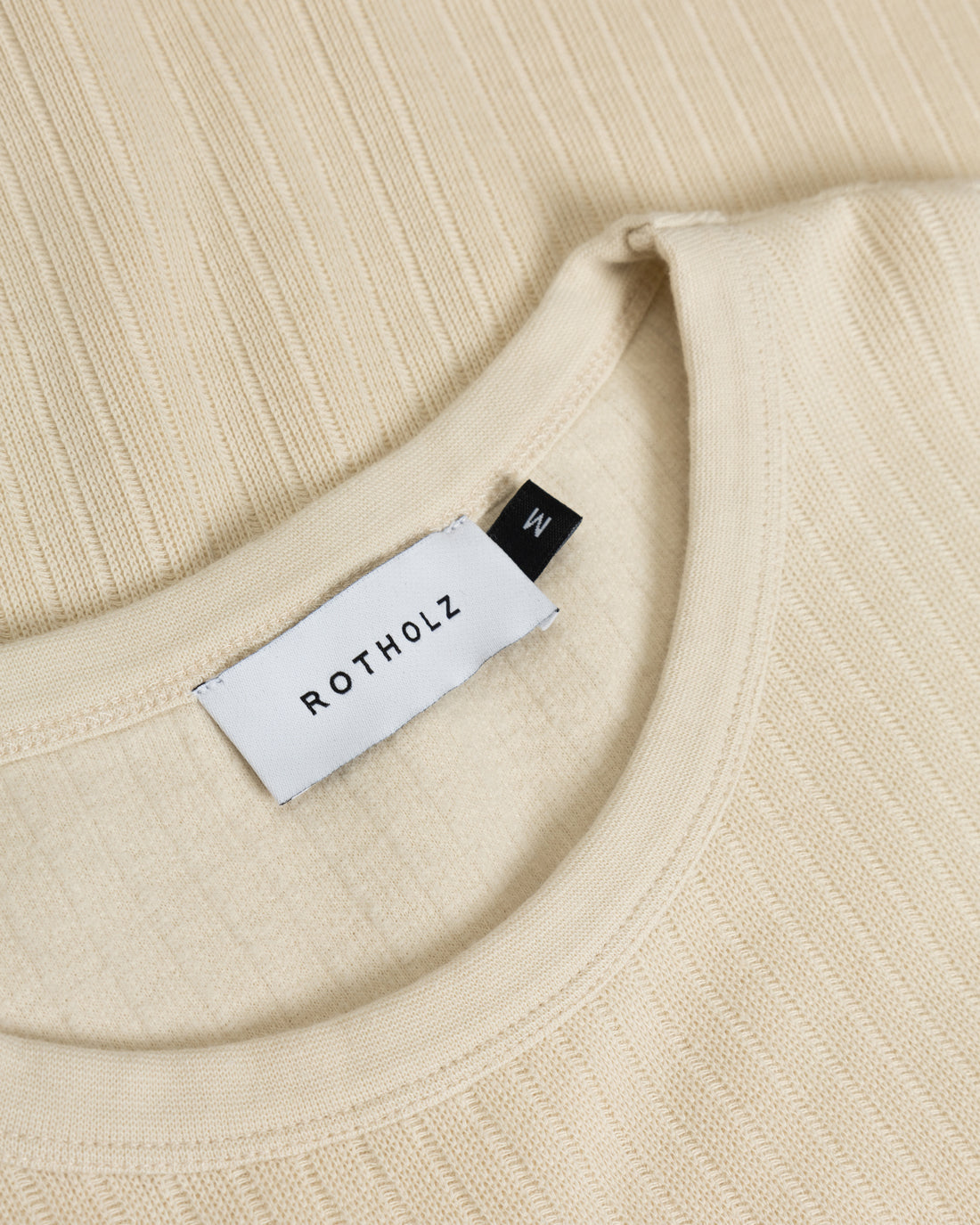 Beiges Schweres Geripptes T-Shirt aus 100% Bio-Baumwolle von Rotholz