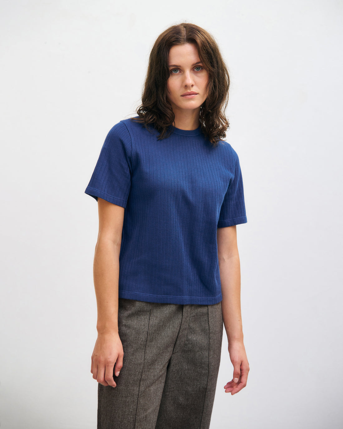 Blaues Geripptes T-Shirt aus 100% Bio-Baumwolle von Rothol