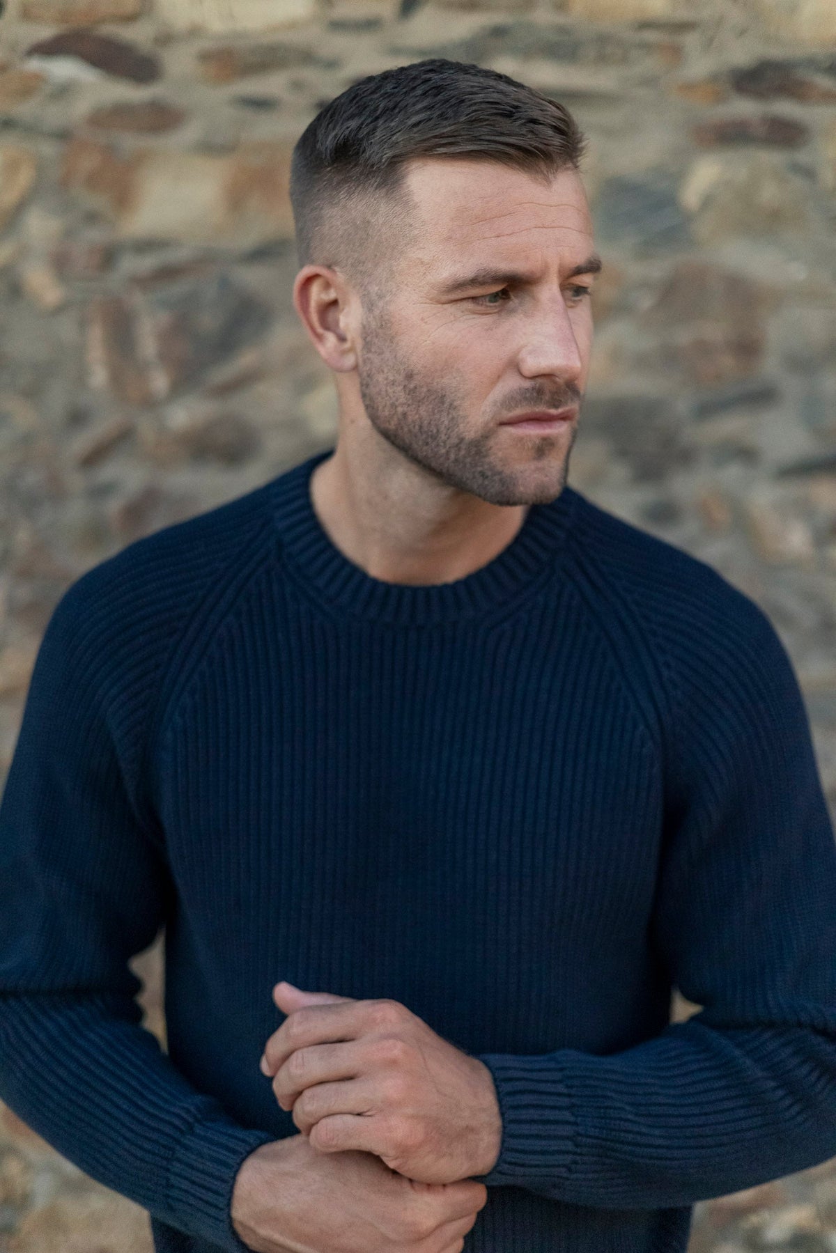 Heavy Knit Crewneck aus 100% Bio Baumwolle in blau von DIRTS