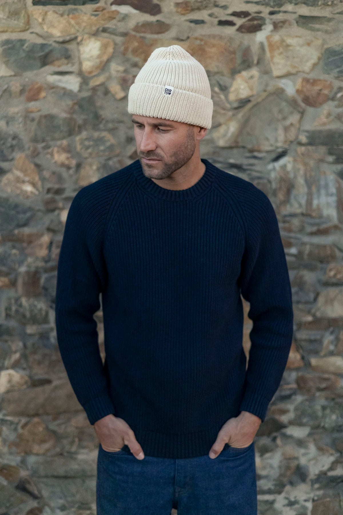 Heavy Knit Crewneck aus 100% Bio Baumwolle in blau von DIRTS