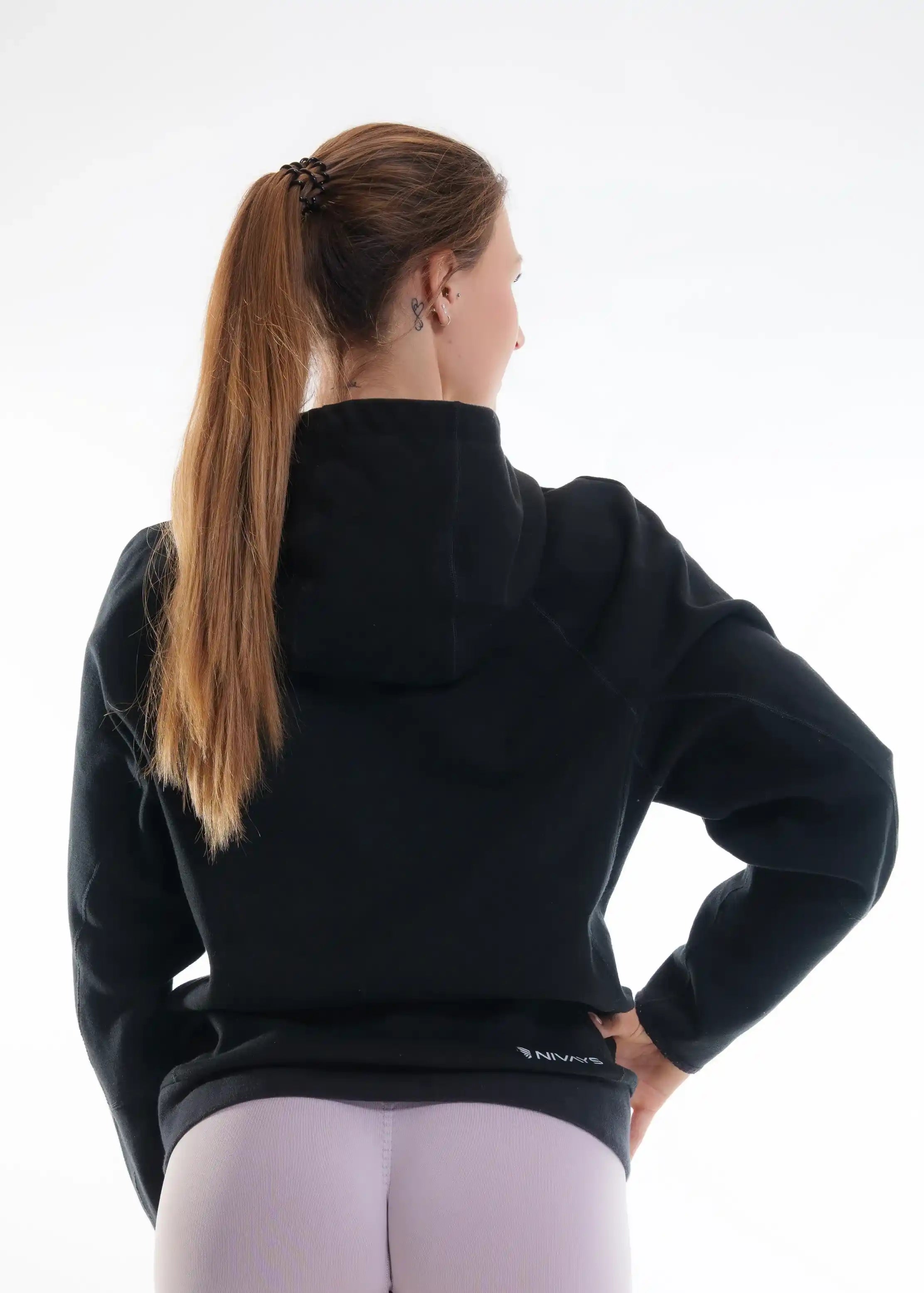 Nivays Zeyla Performance Cotton Black Hoodie