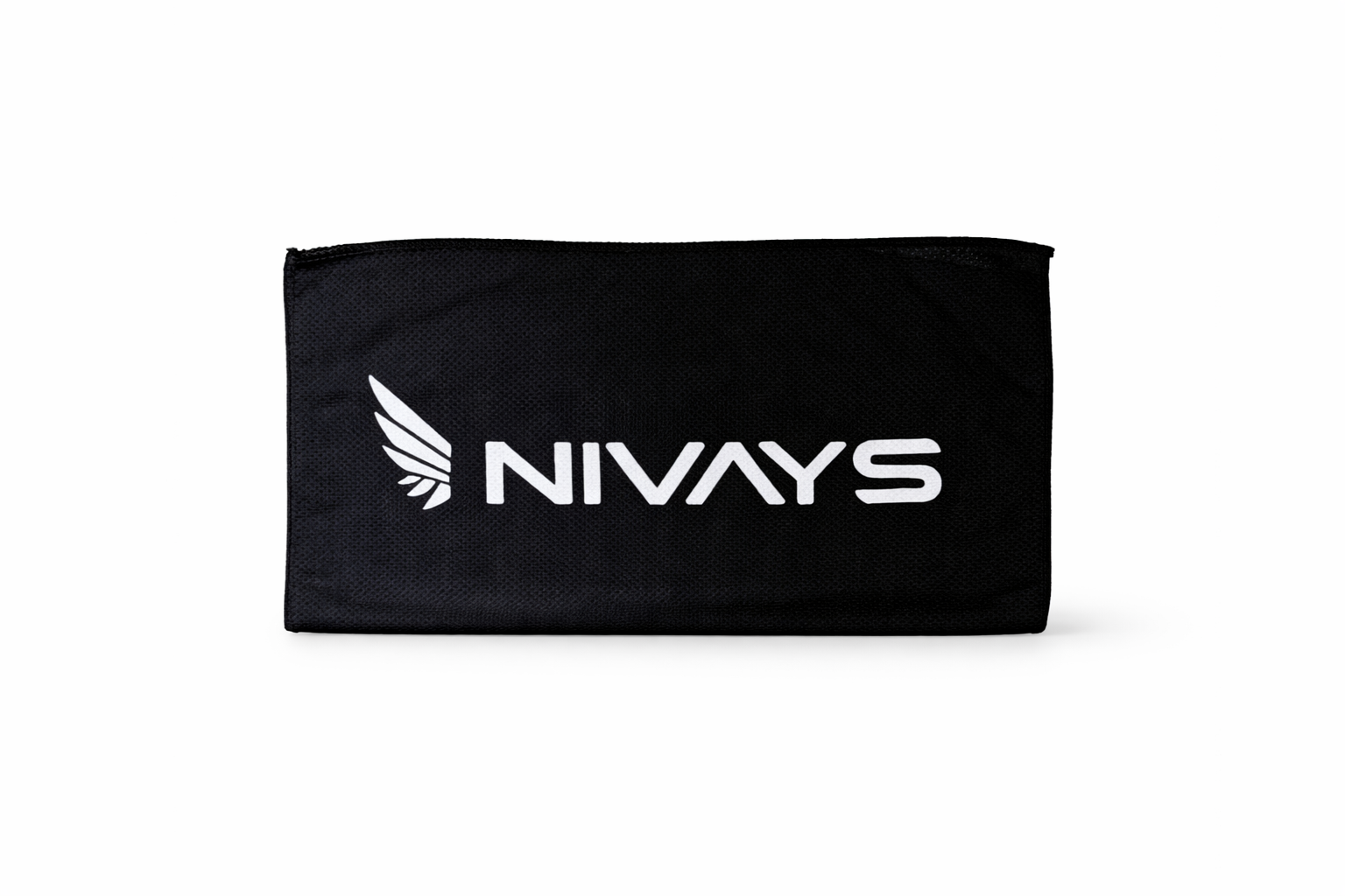 Black Cooling Performance Towel made of 100% recycled polyester by Nivays