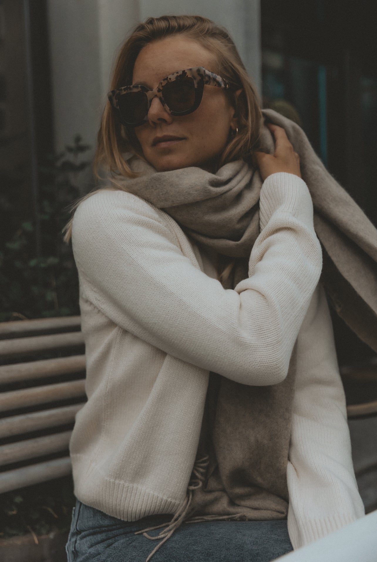 Ecru Sweater Nita aus Bio-Baumwolle & Kaschmir von Pura Clothing