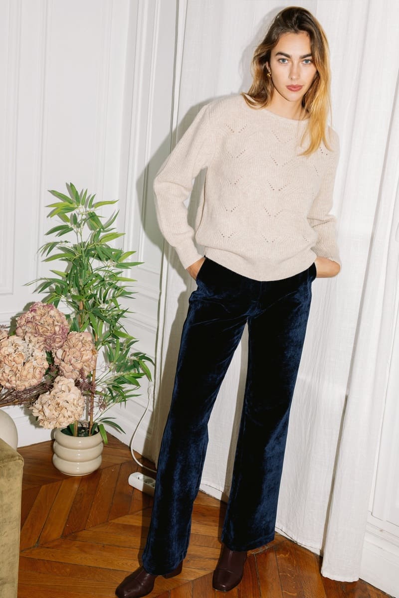 Beiger Sweater Idesia aus 100% Merinowolle von Avani