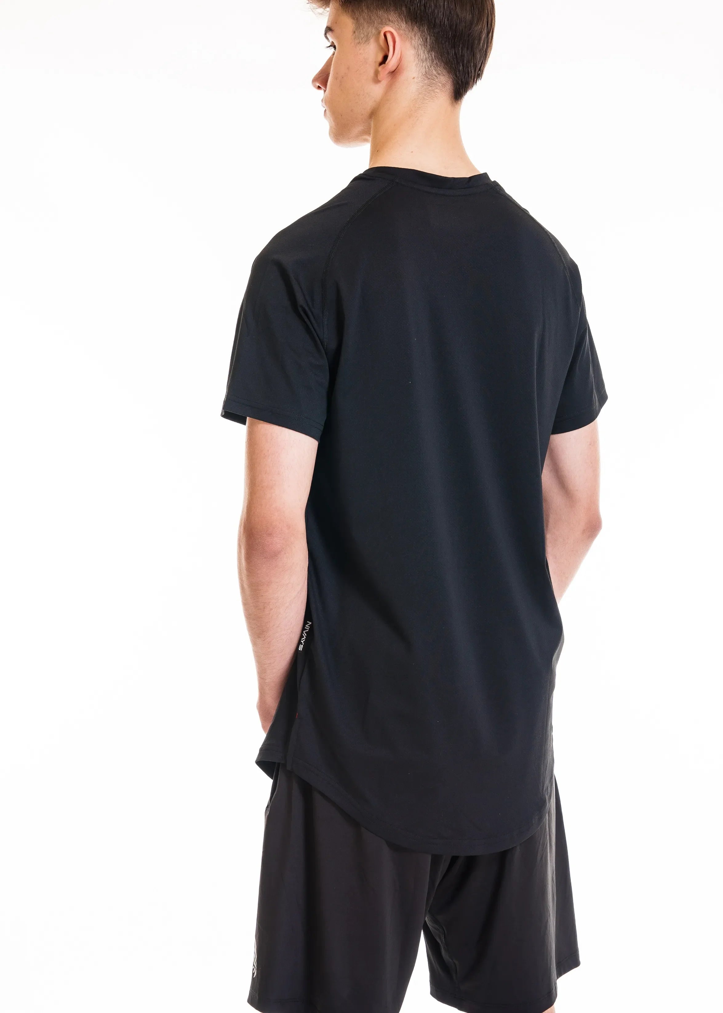 Black Zeyla High Performance Shirt in Recycled Polyester by Nivays