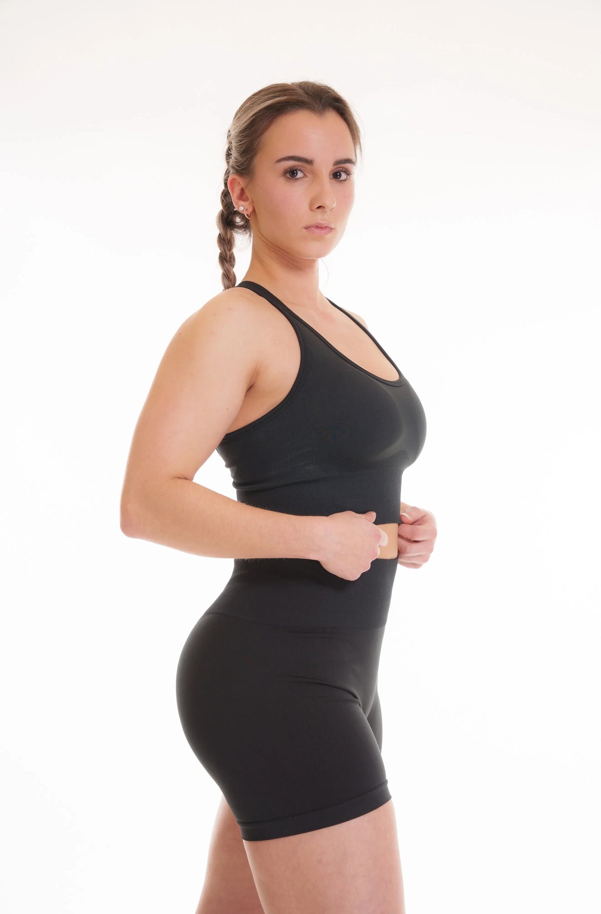 Comfortable and sustainable NIVɅYS Zeyla Seamless Booty Shorts for eco-conscious lifestyle.