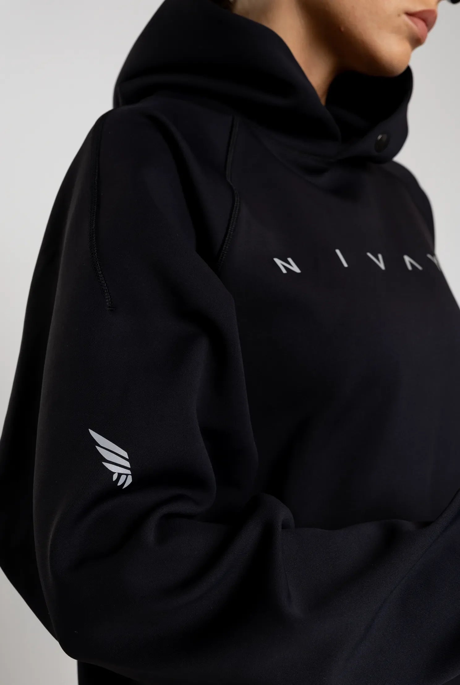 Nivays Black Pulse Performance Hoodie in Recycled Polyester