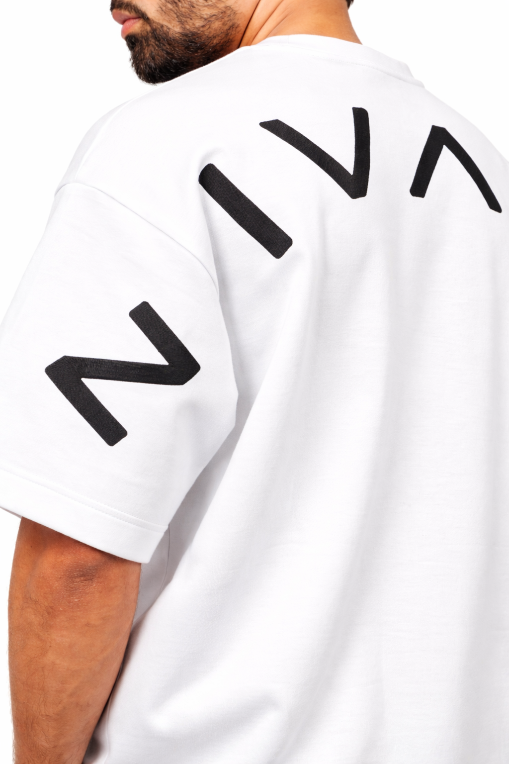 White Gravity Oversized Cotton Shirt by Nivays