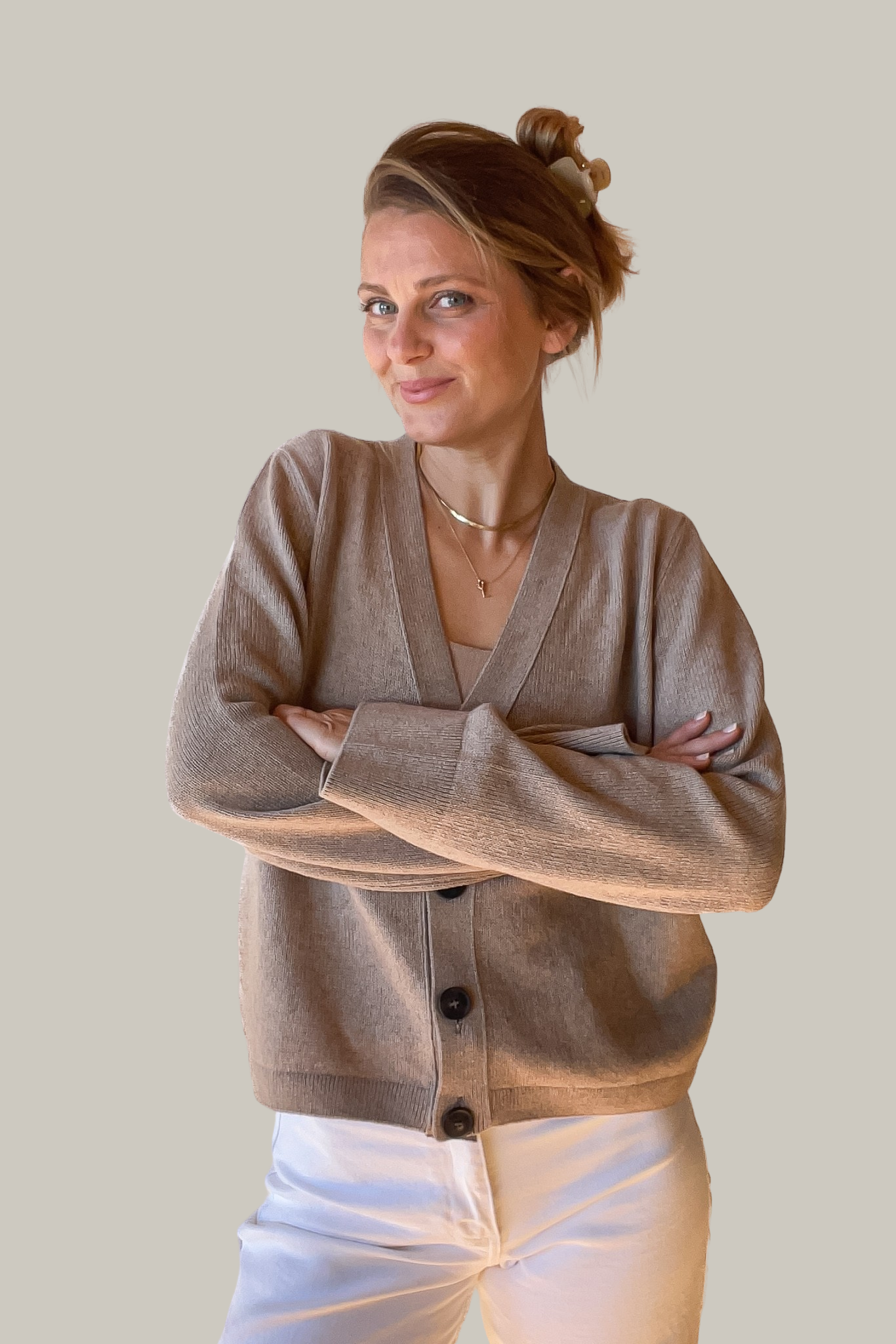 Brauner Cardigan NANA aus Bio-Baumwolle von Pura Clothing