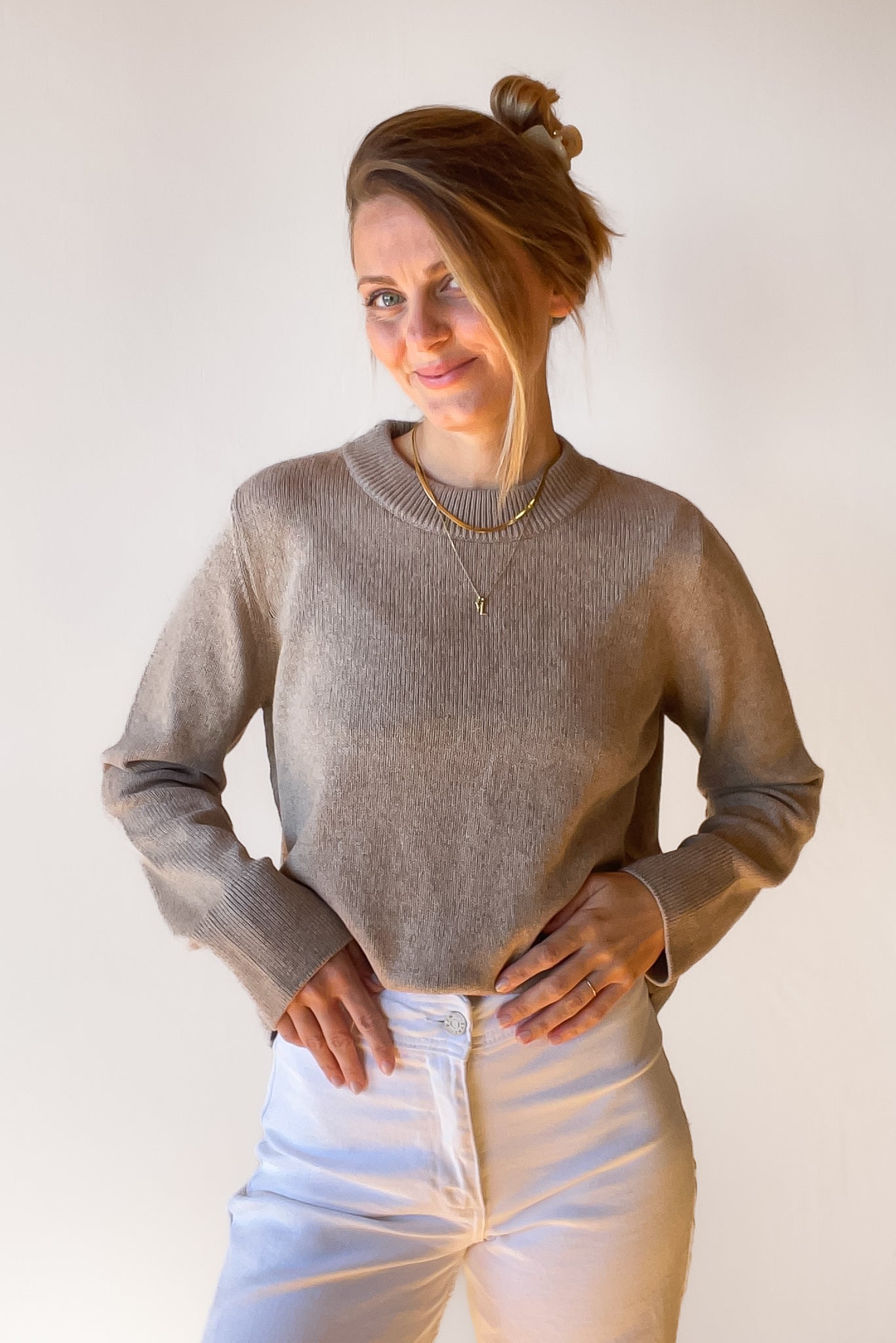 Beige organic cotton ATIN sweater by Pura Clothing