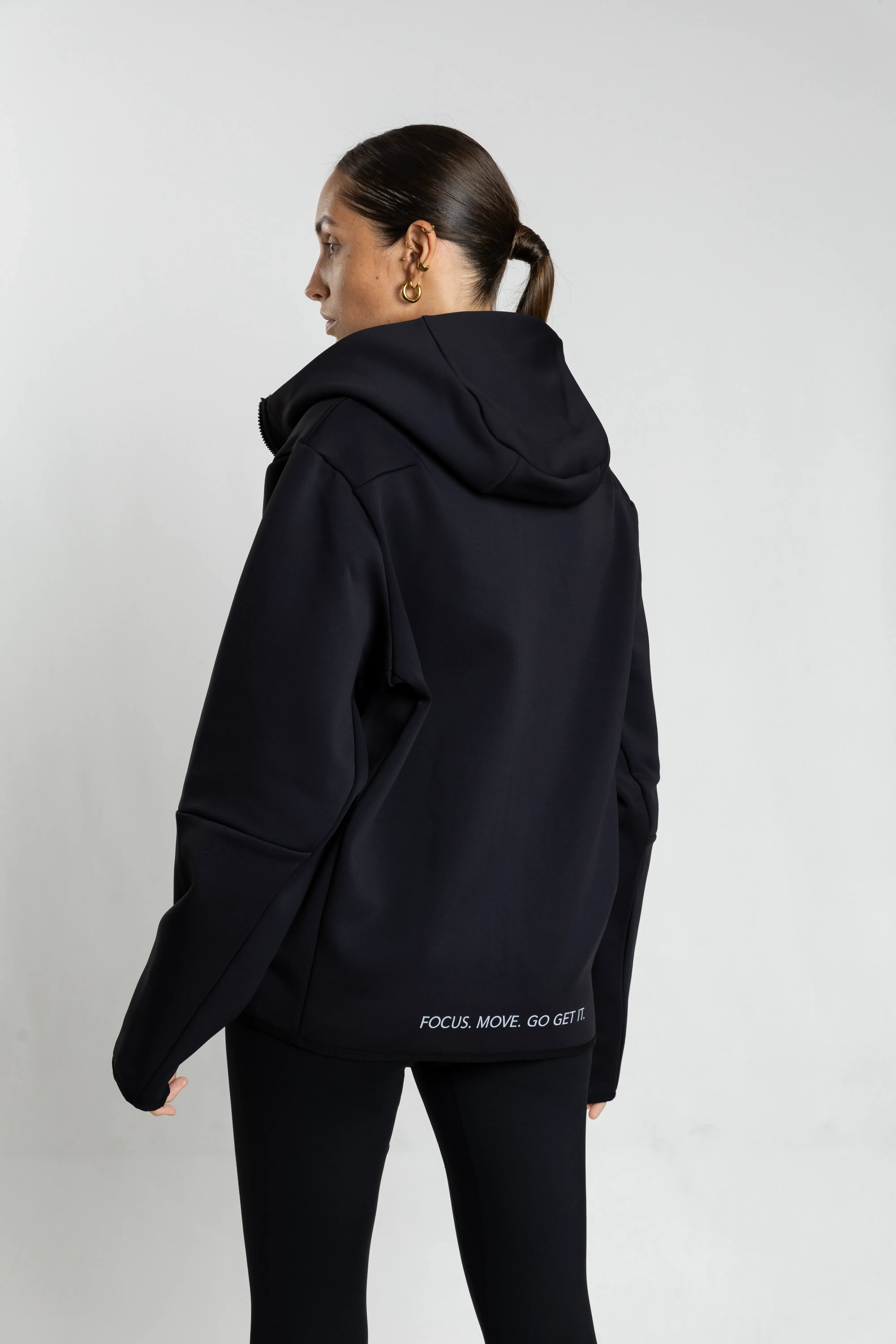 Black Performance Division Sweater made from recycled polyester by Nivays