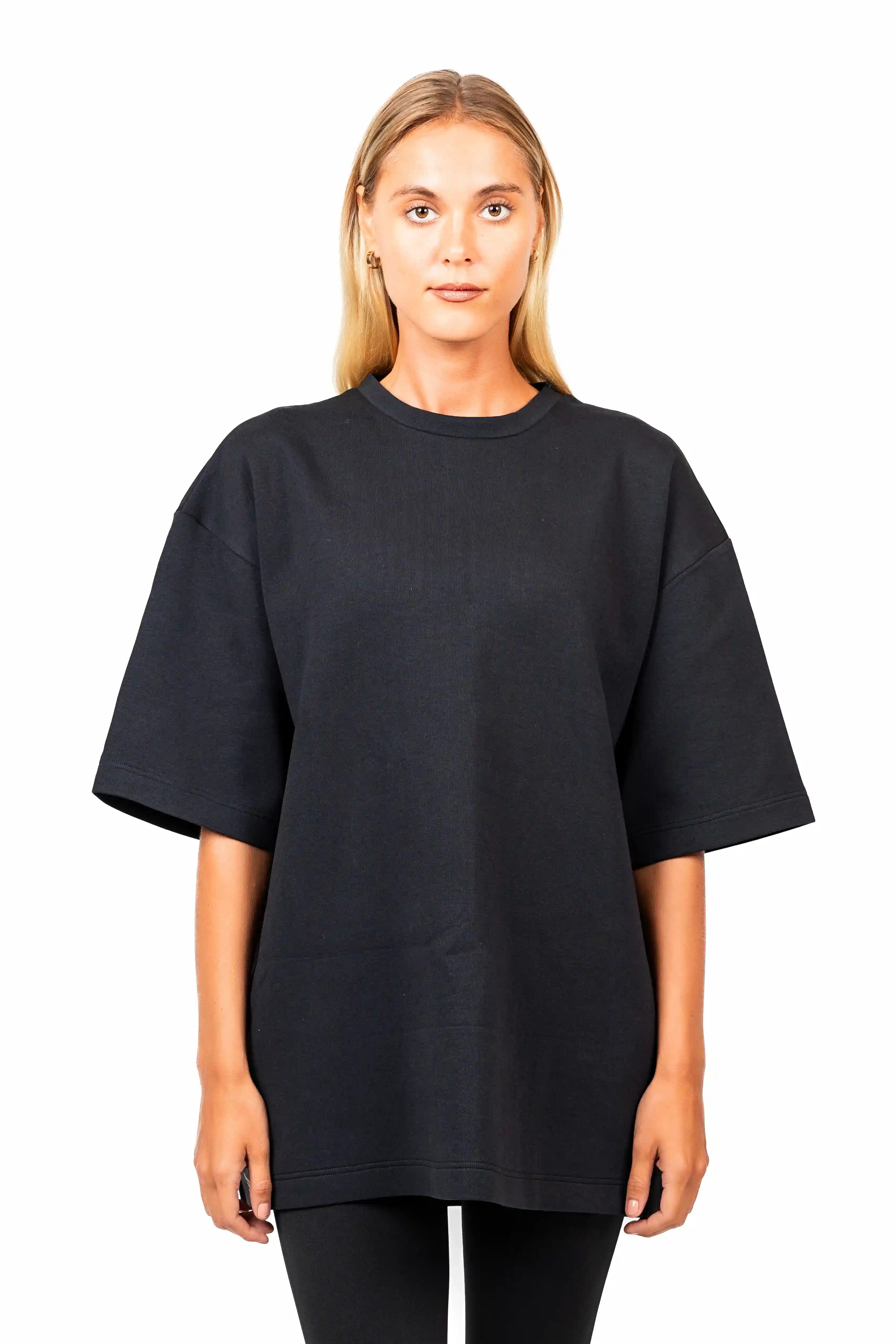 Black Nivays Cotton Gravity Oversized Signature T-Shirt