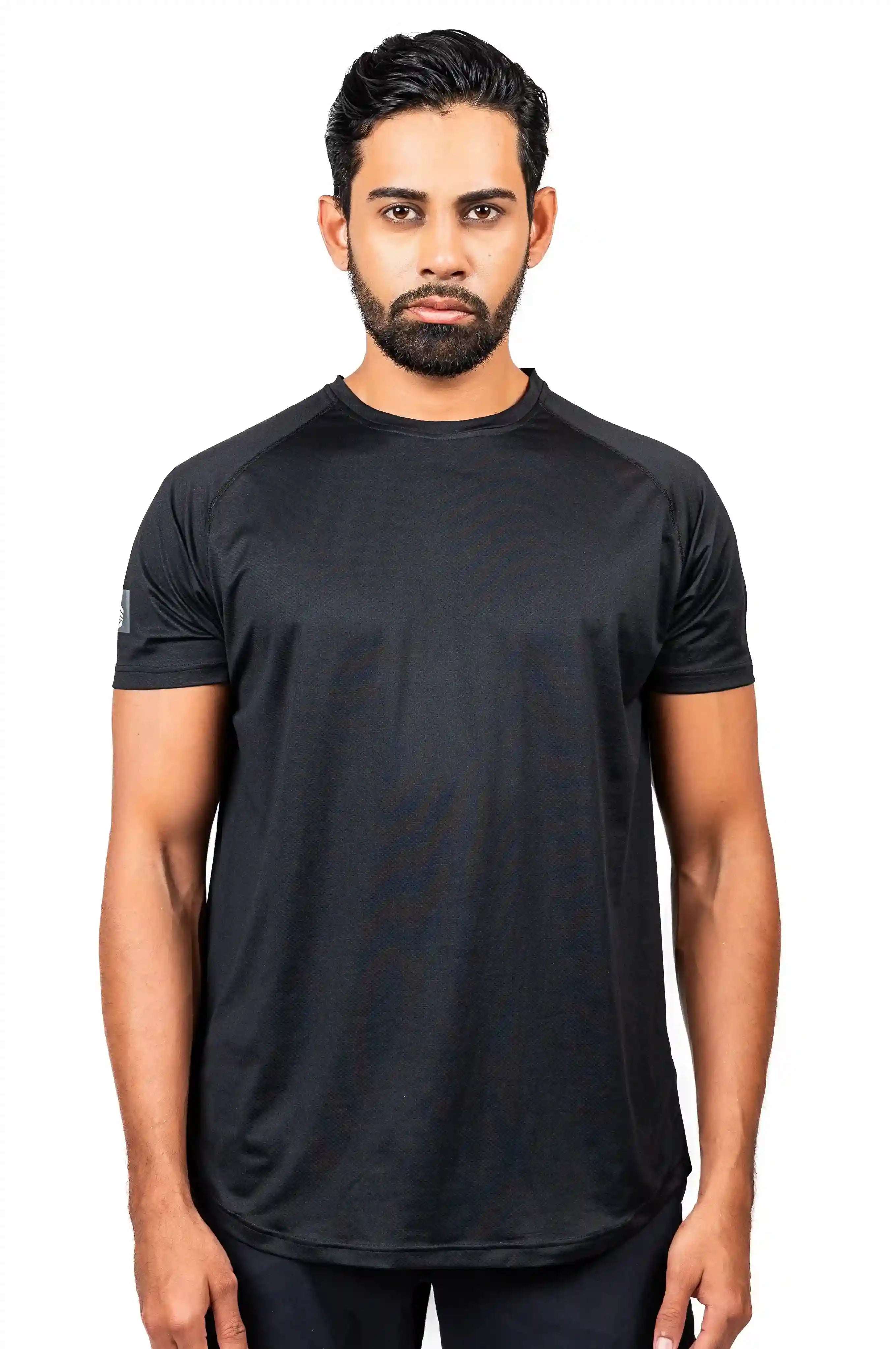 Black Gravity Improved Shirt made from recycled polyester by Nivays