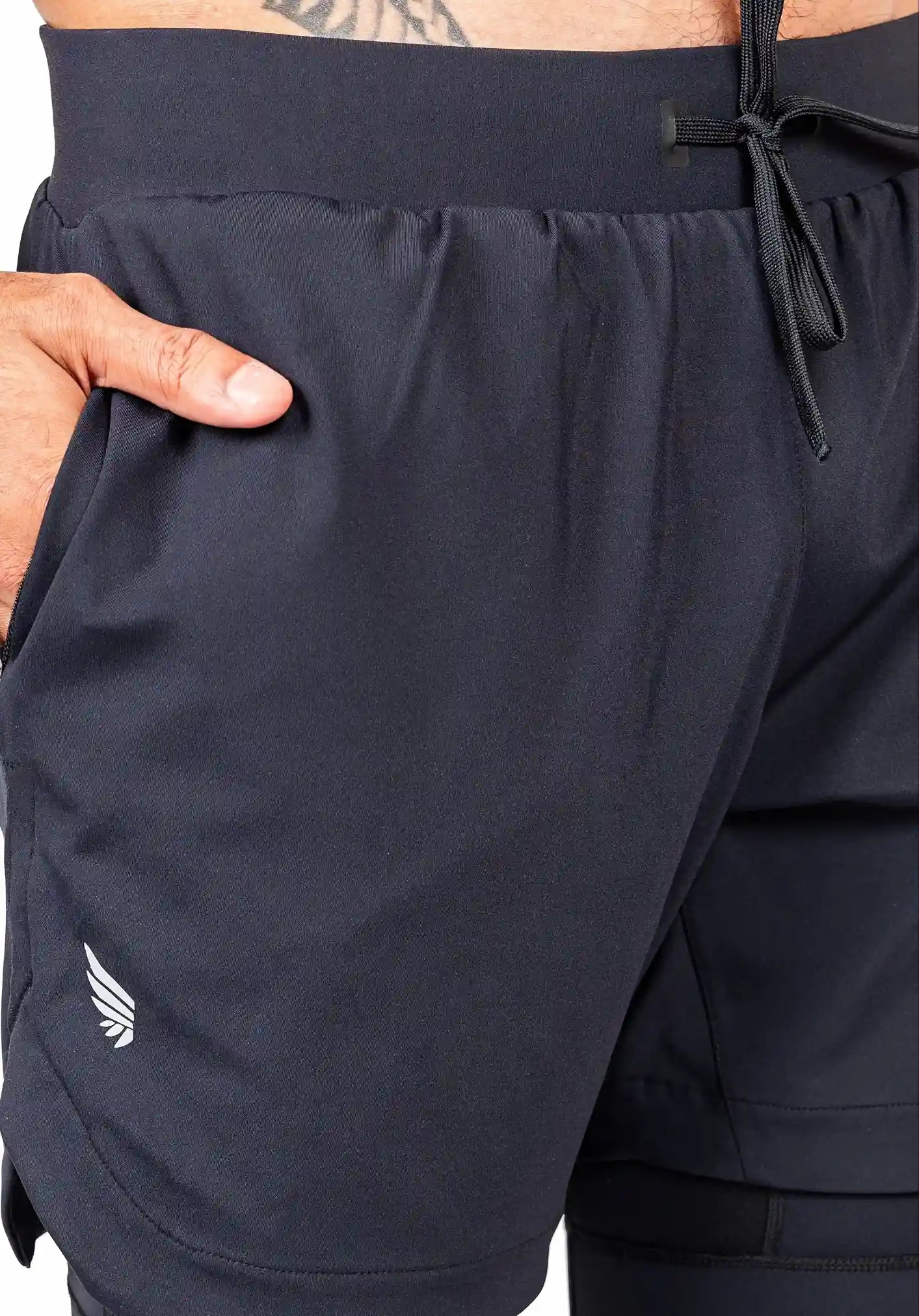 NIVɅYS ®Gravity Liner Shorts - Obsidian Black side view