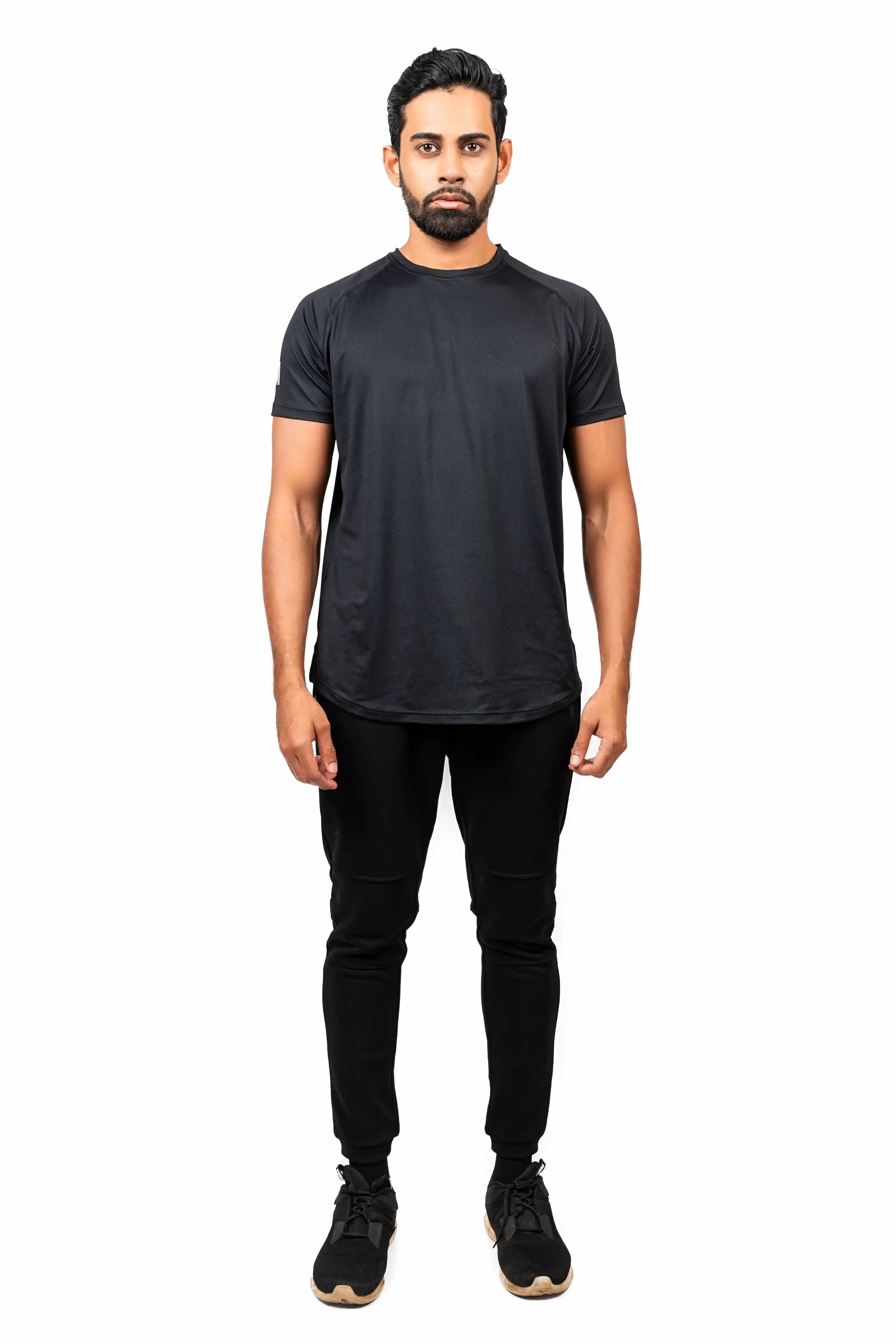 Black Gravity Improved Shirt made from recycled polyester by Nivays