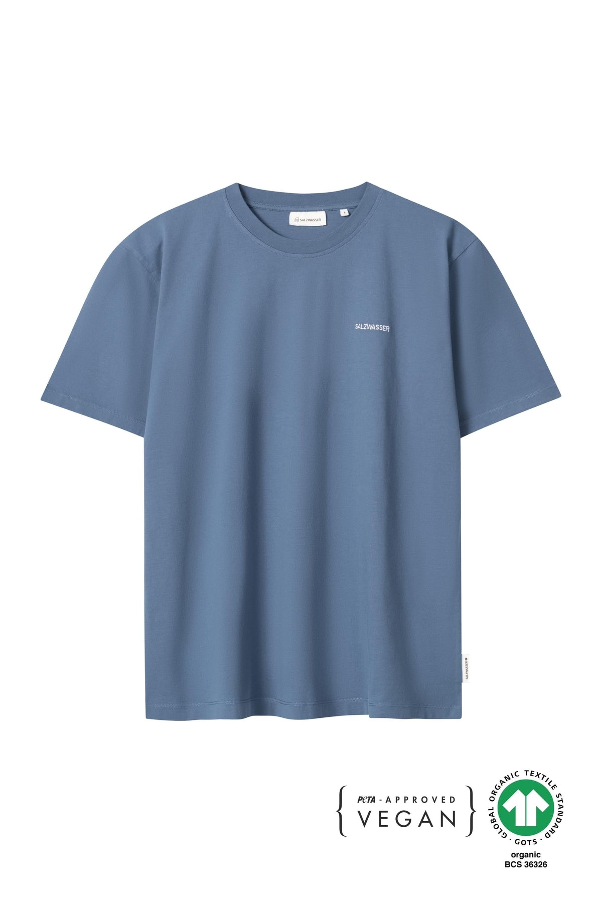 fair produziertes SALZWASSER T-Shirt in Indigo Blau als Unisex Fit vegan _men _women