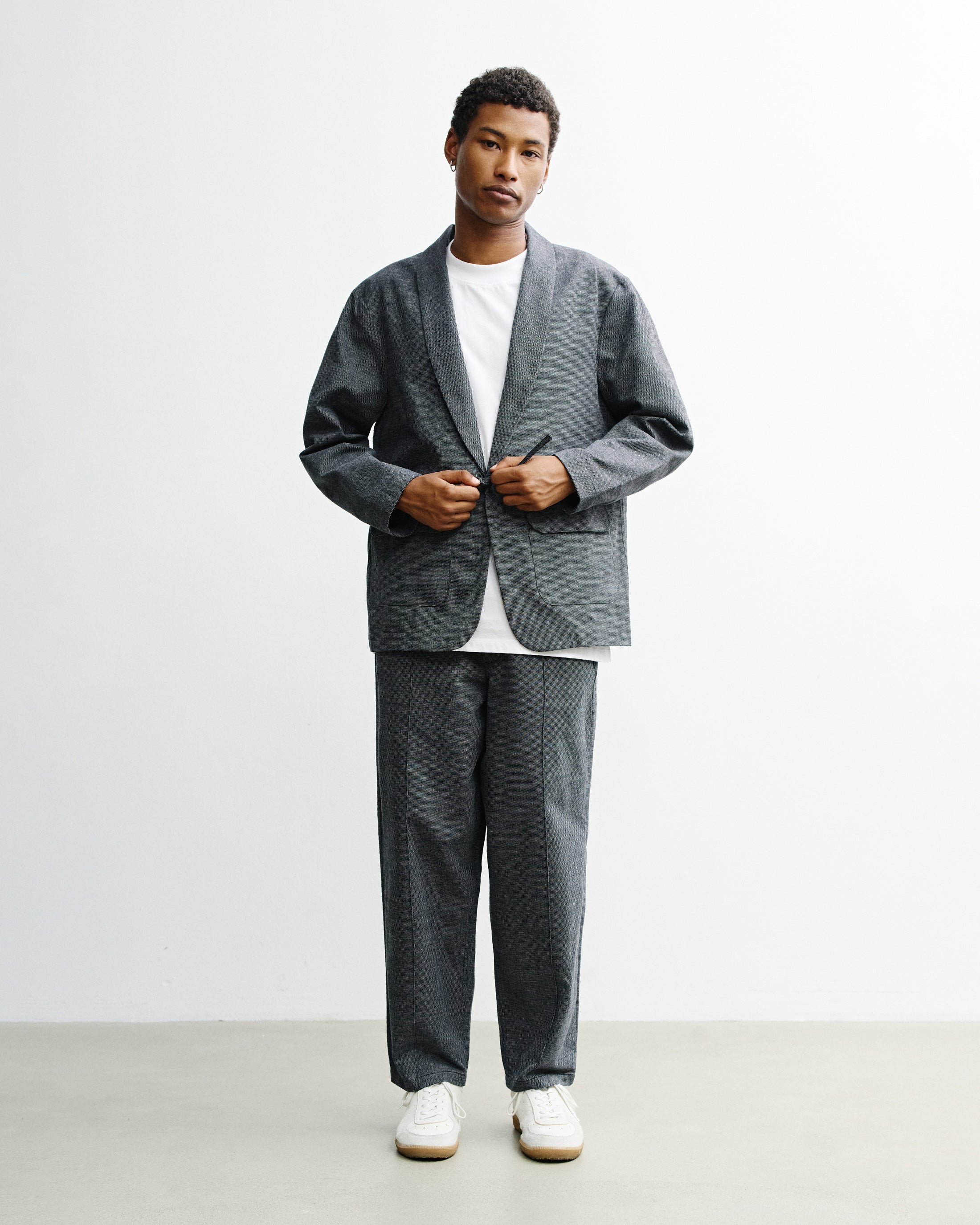 Grauer Blazer Kimono aus 100% Bio-Baumwolle von Rotholz