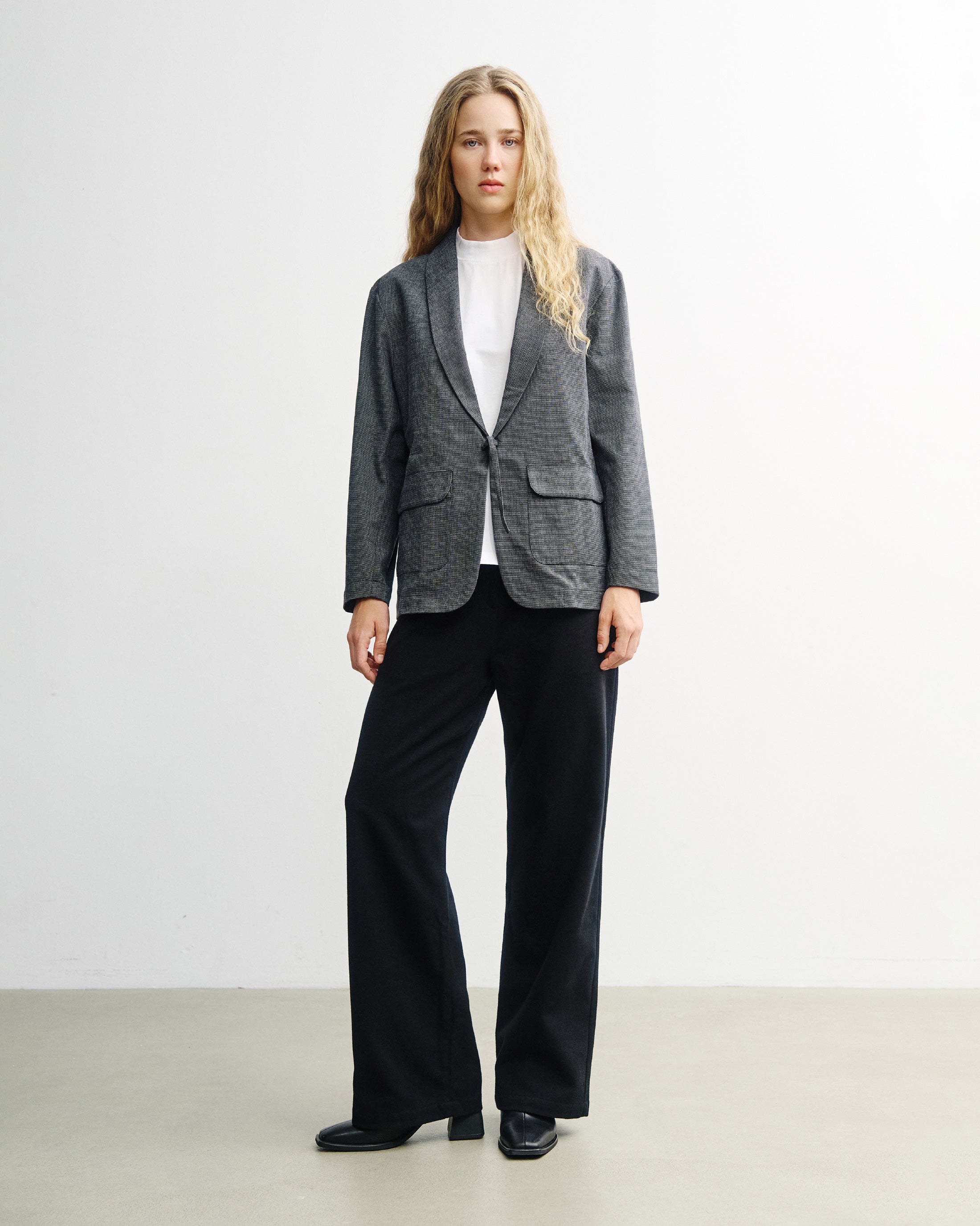 Grau Melange Blazer Kimono aus 100% Bio-Baumwolle von Rotholz