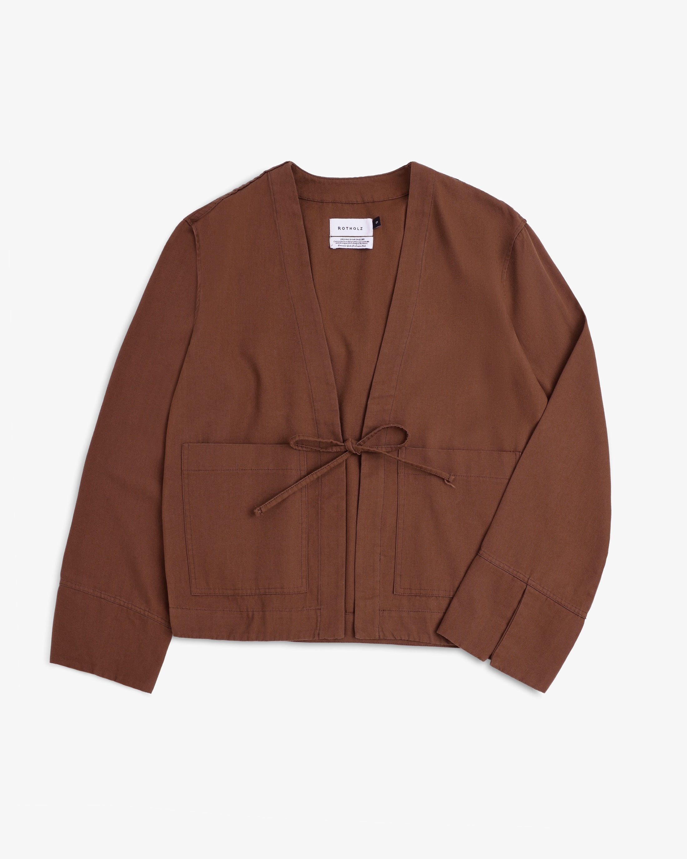 Braune Jacke Kimono aus Bio-Baumwolle von Rotholz