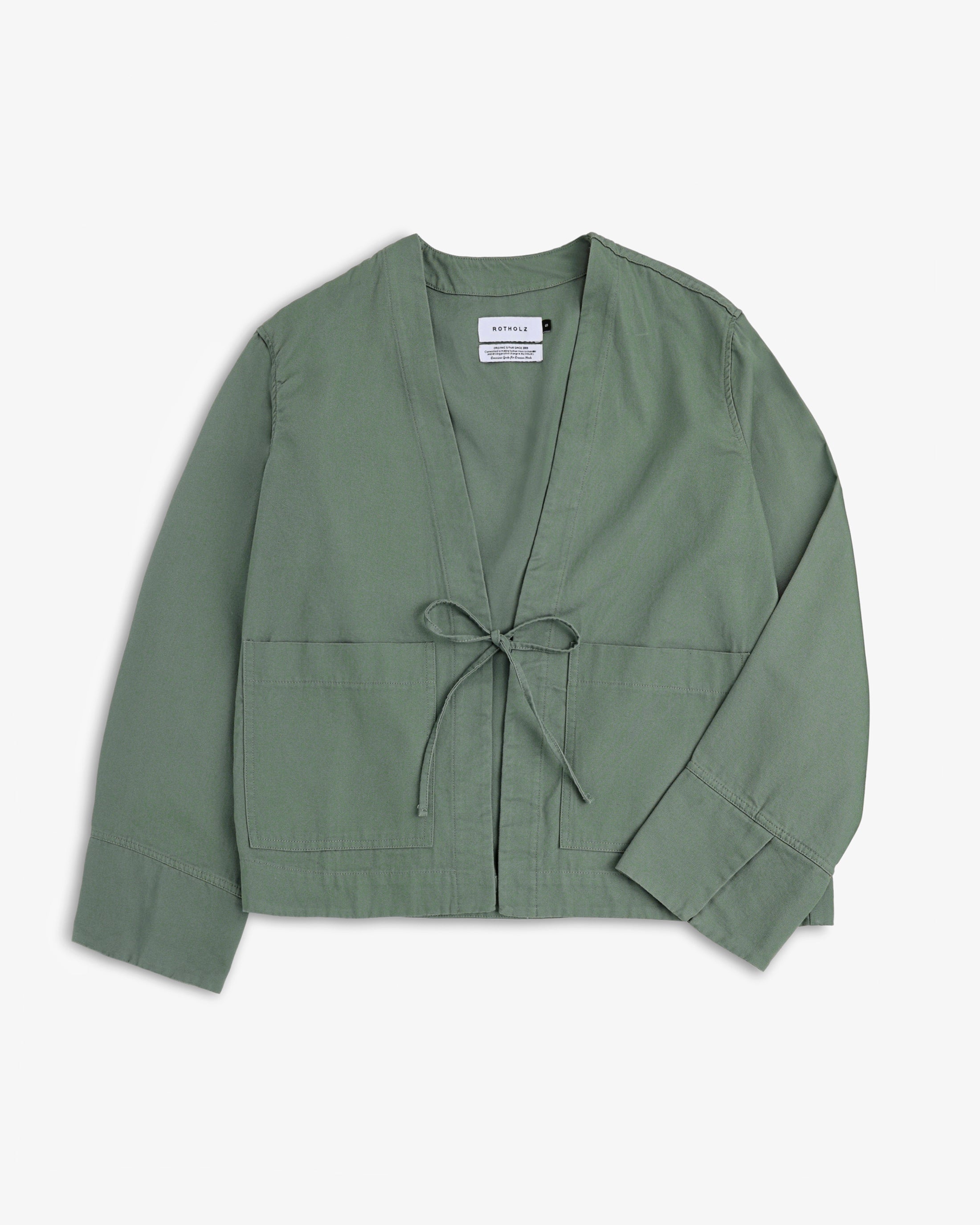 Grüne Jacke Kimono aus Bio-Baumwolle von Rotholz