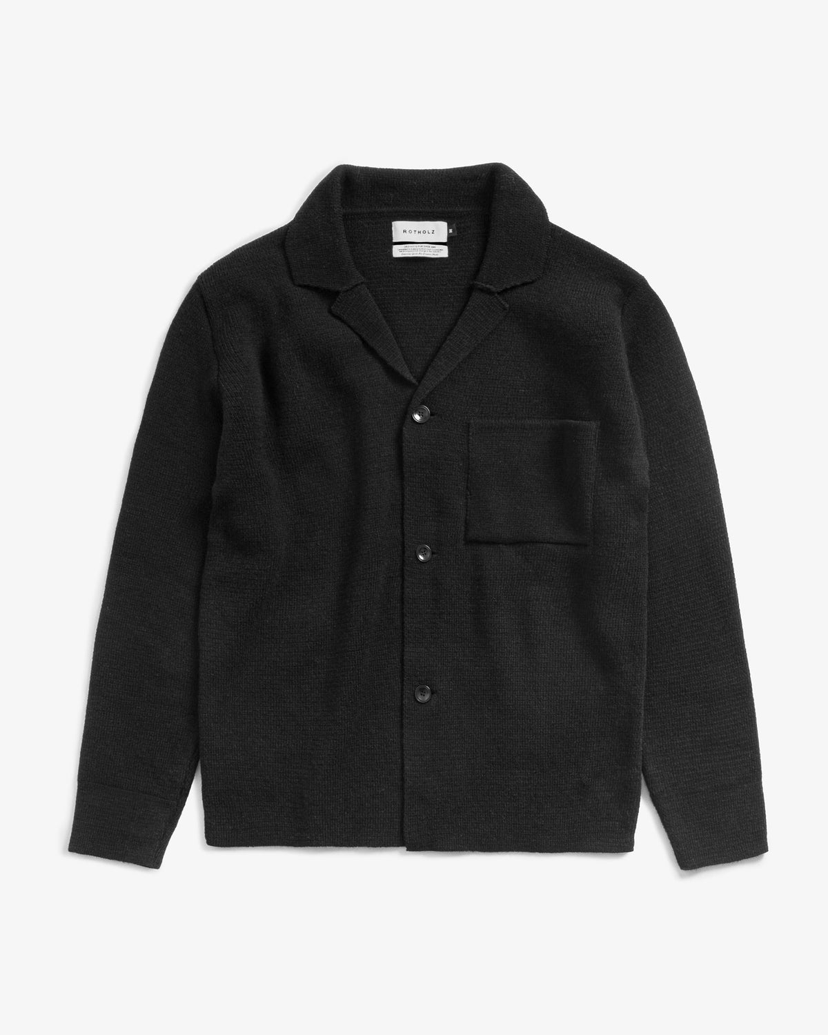 Strickjacke Recycelte Wolle - True Black von Rotholz