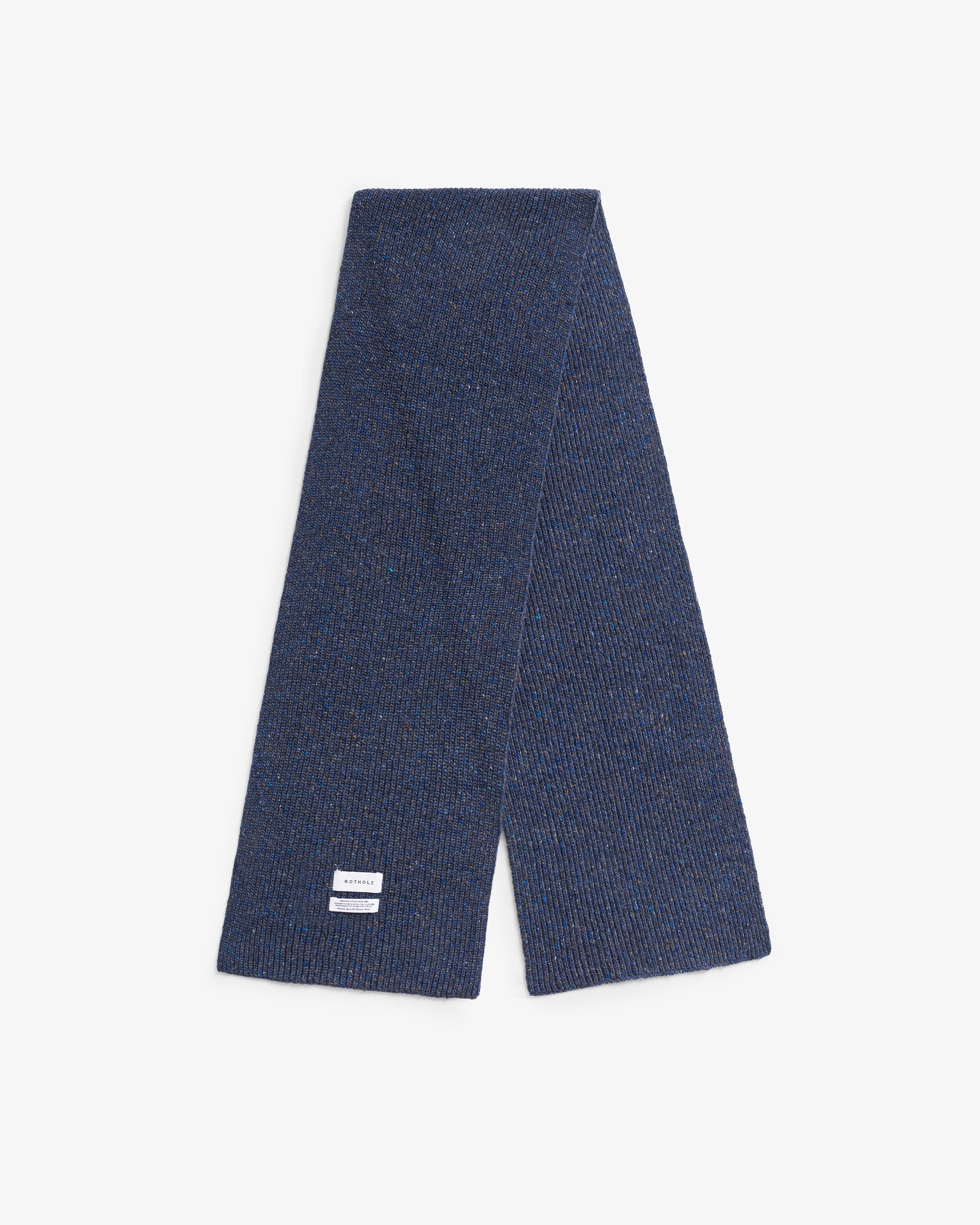 Blauer Schal gestrickt aus Merinowolle von Rotholz