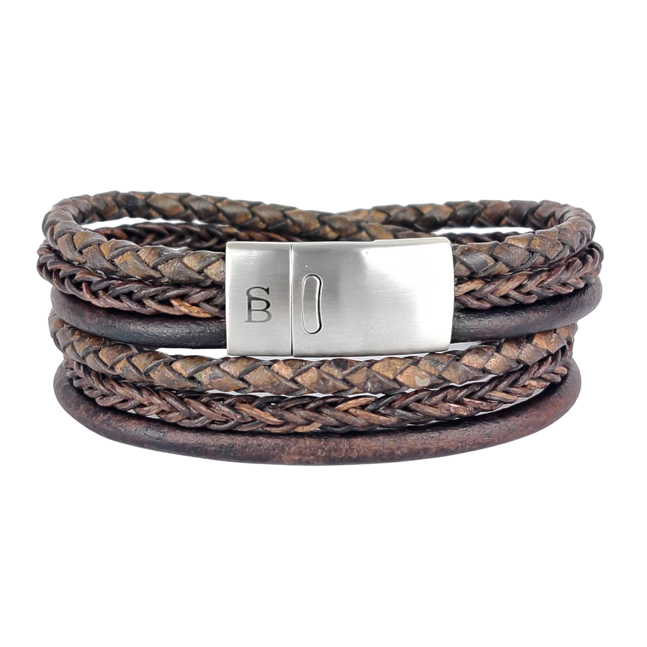 Men's bracelet Bonacci handmade in dark brown by Steel & Barnett