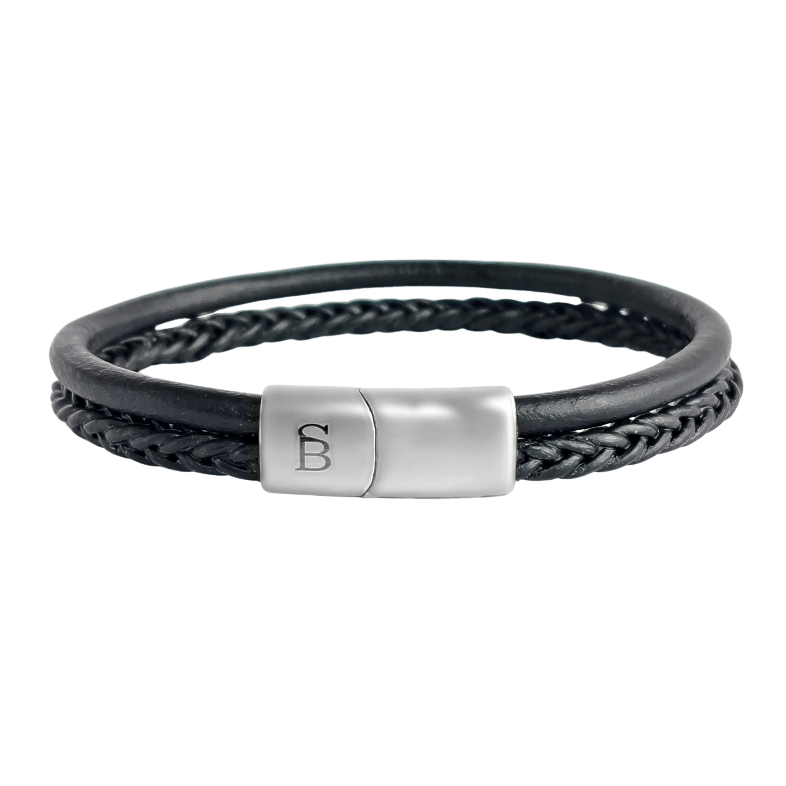 Men's bracelet Denby handmade in black from Steel & Barnett